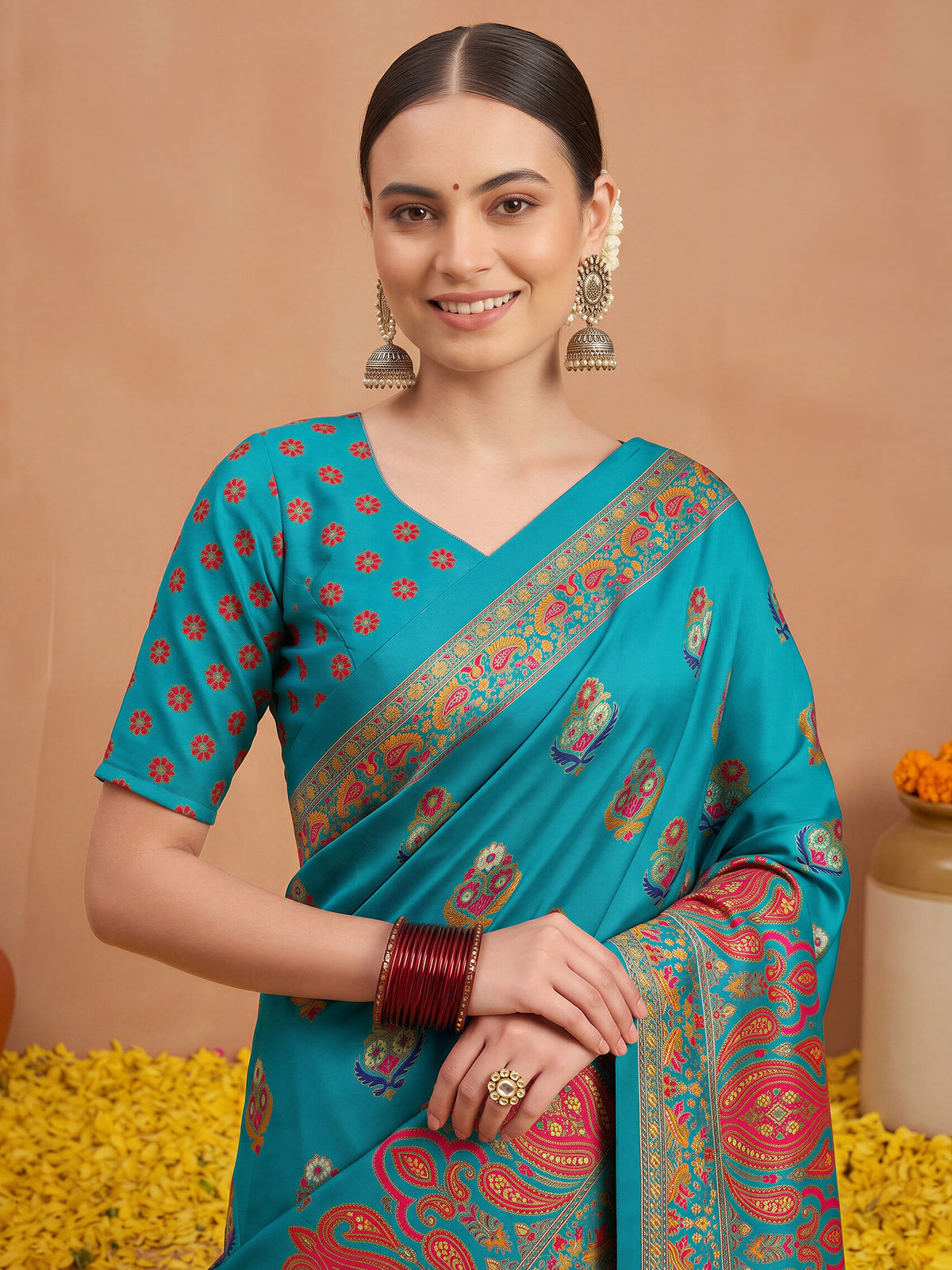 Light Blue Silk Blend saree – detail view 4