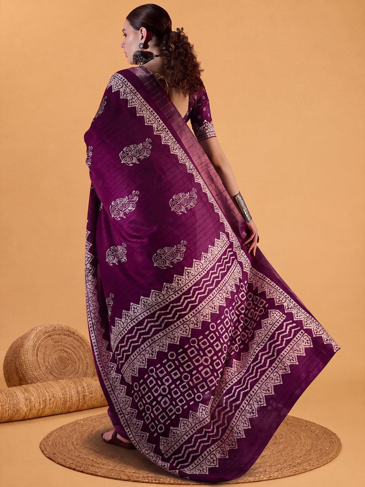 Purple Silk Blend saree – detail view 1