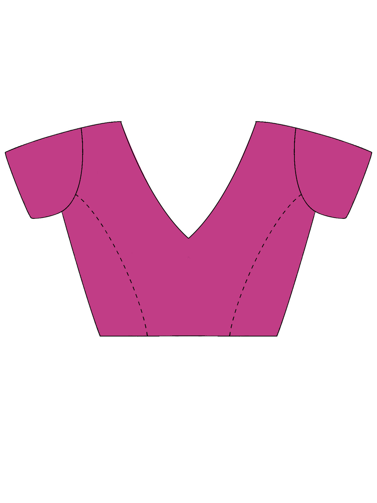 Unstitched magenta cotton blend blouse piece with solid design