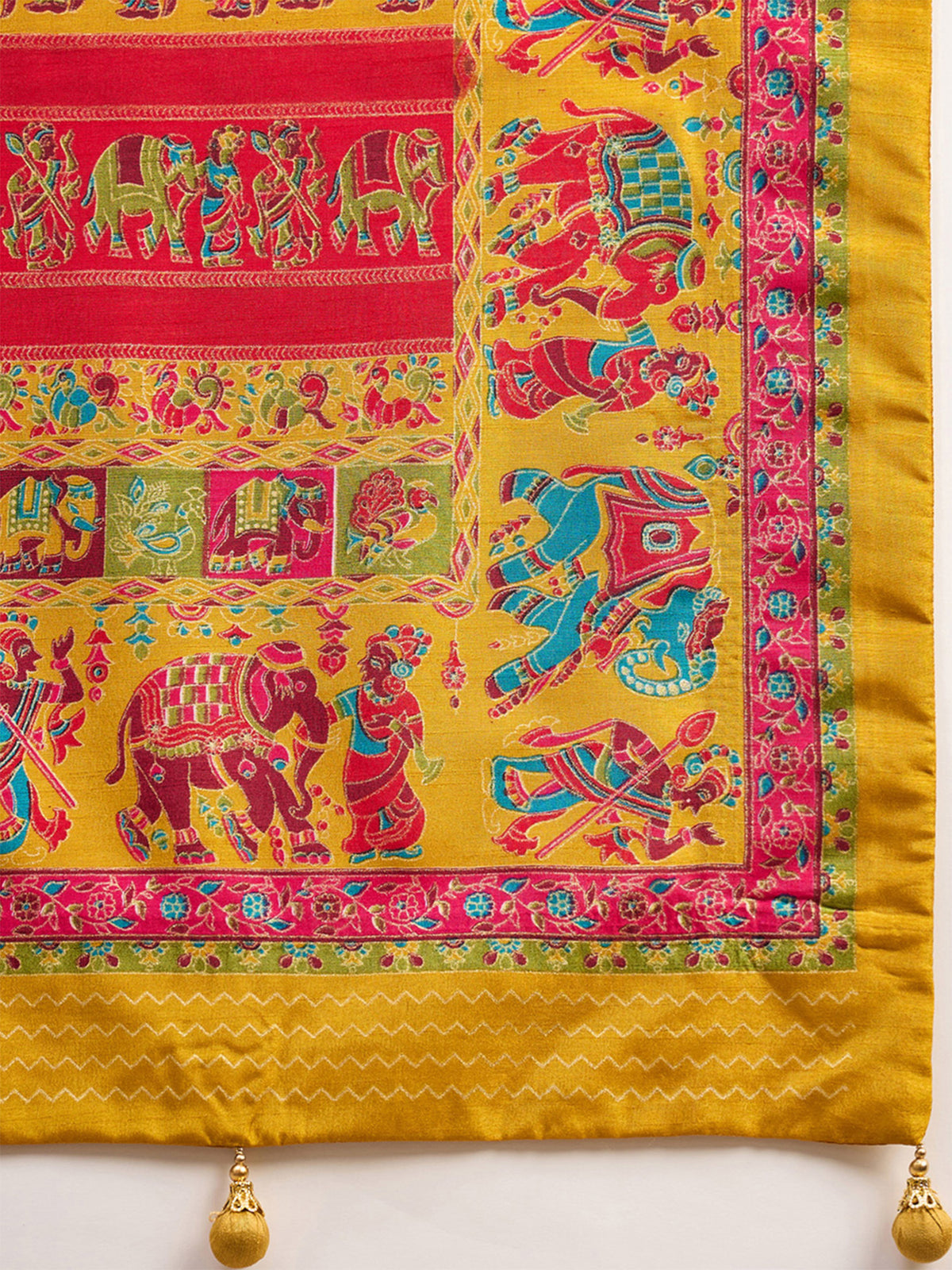 Yellow Silk Blend saree – detail view 5