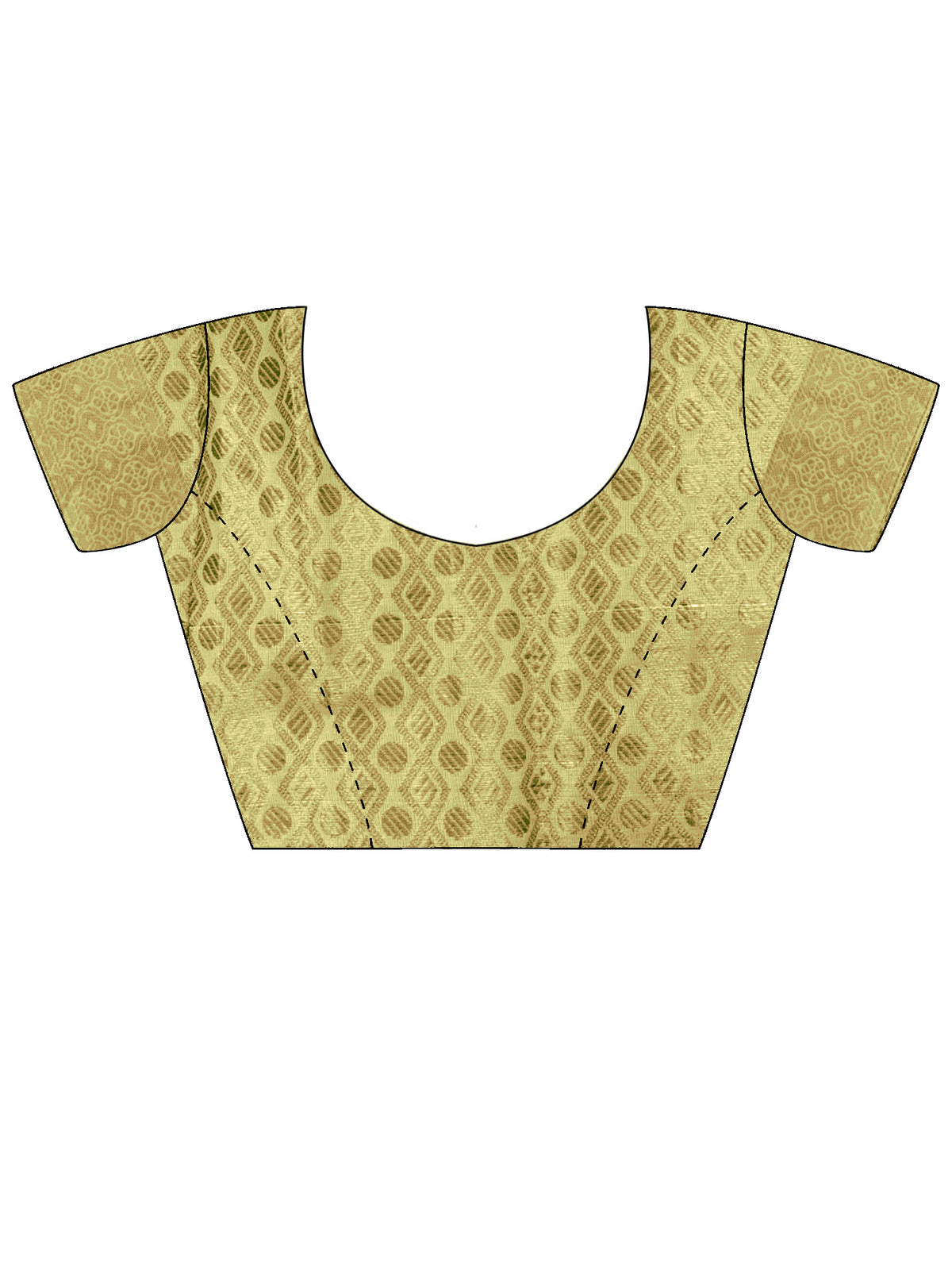 Unstitched light green silk blend blouse piece with woven design design