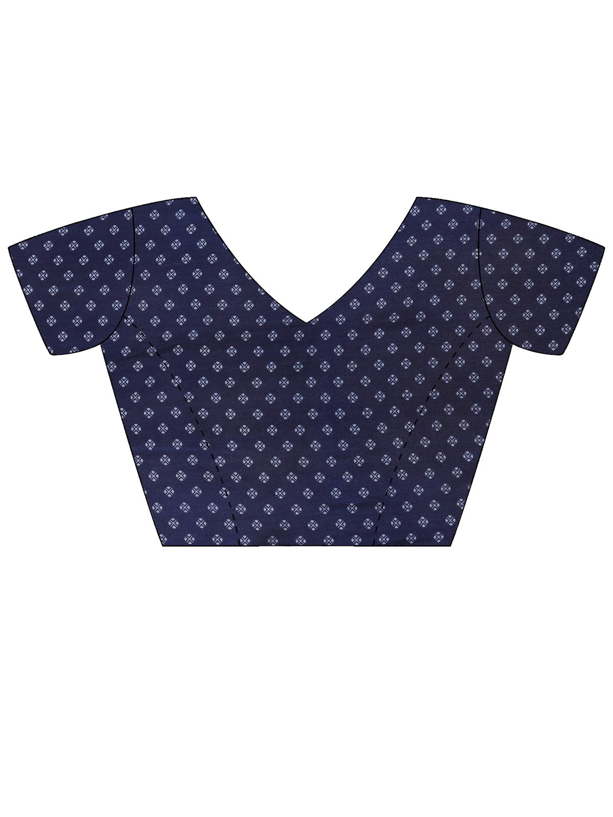 Unstitched blue georgette blouse piece with ethnic motif design