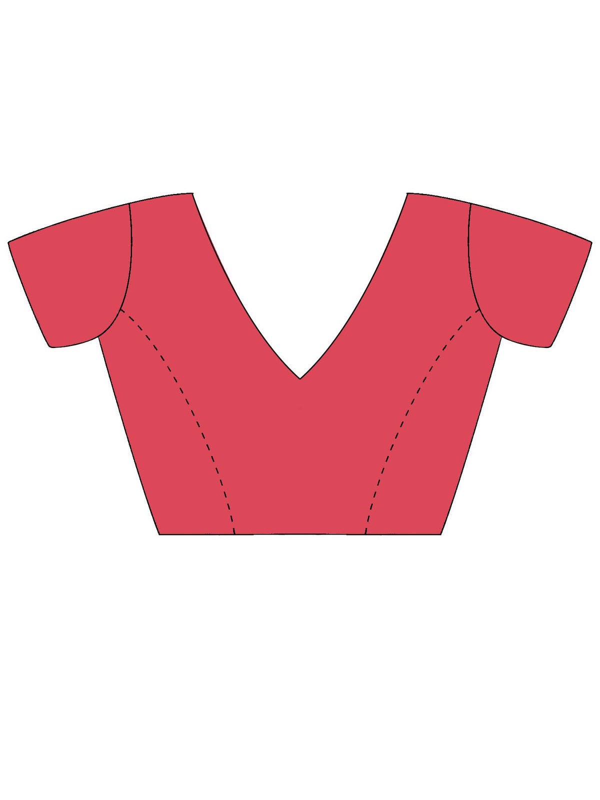 Unstitched red banarasi silk blouse piece with solid design