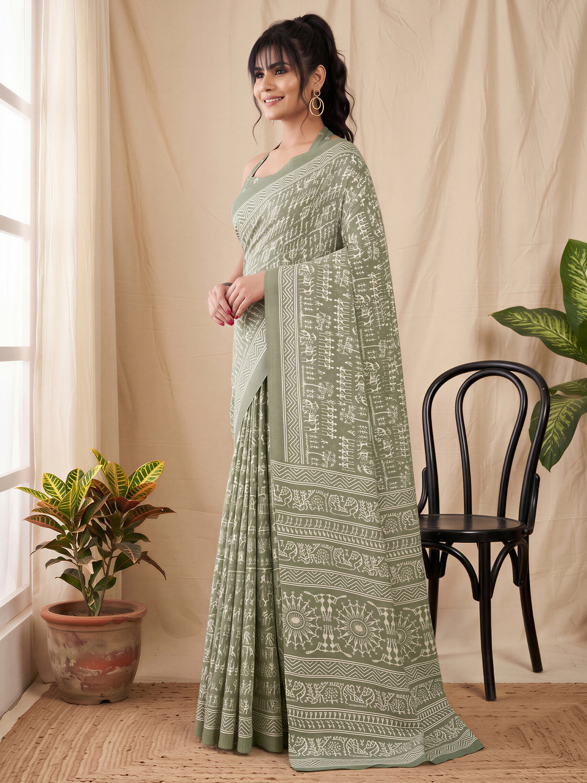 Seagreen Dola Silk saree – detail view 2