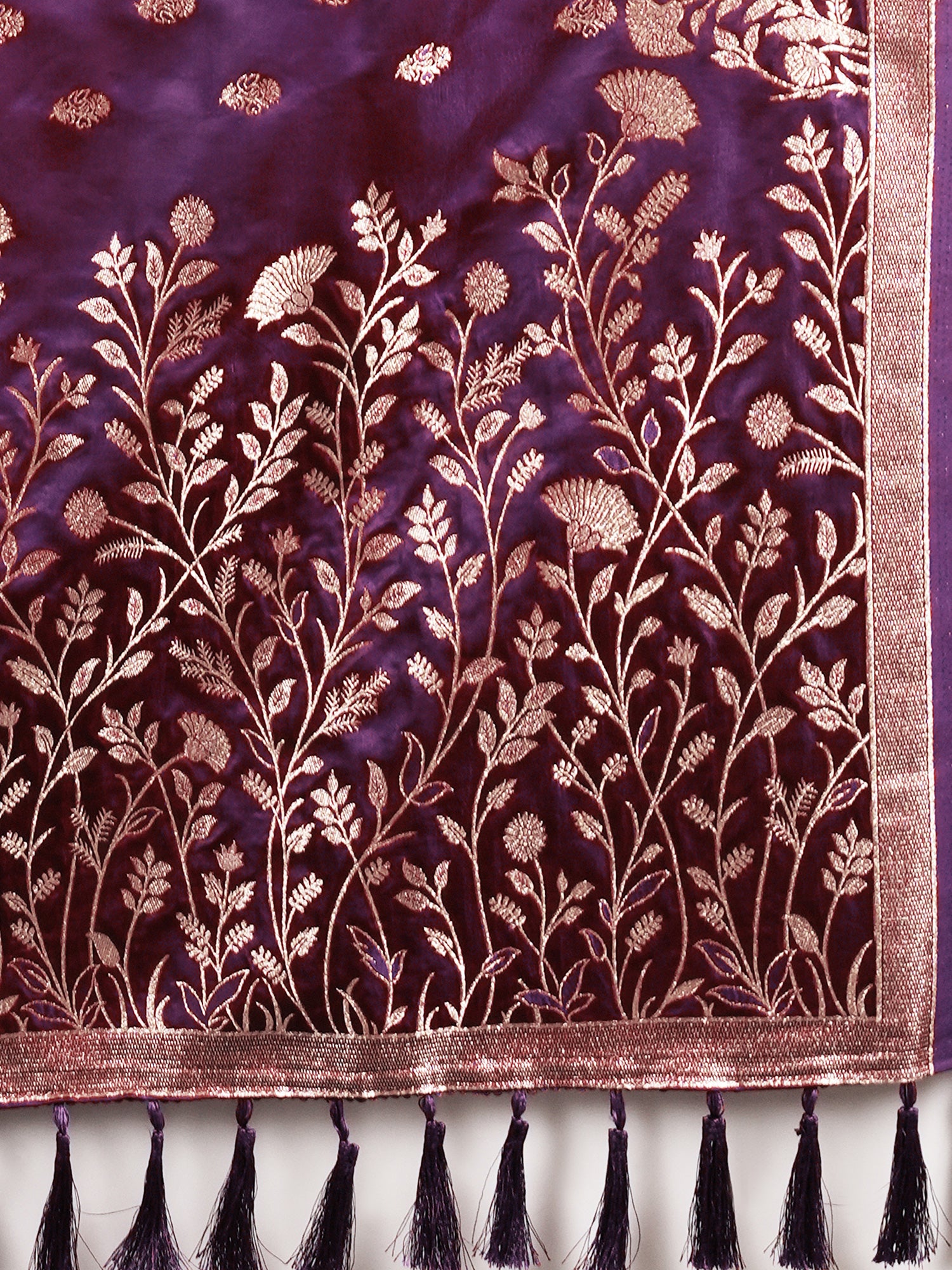Purple Silk Blend saree – detail view 4