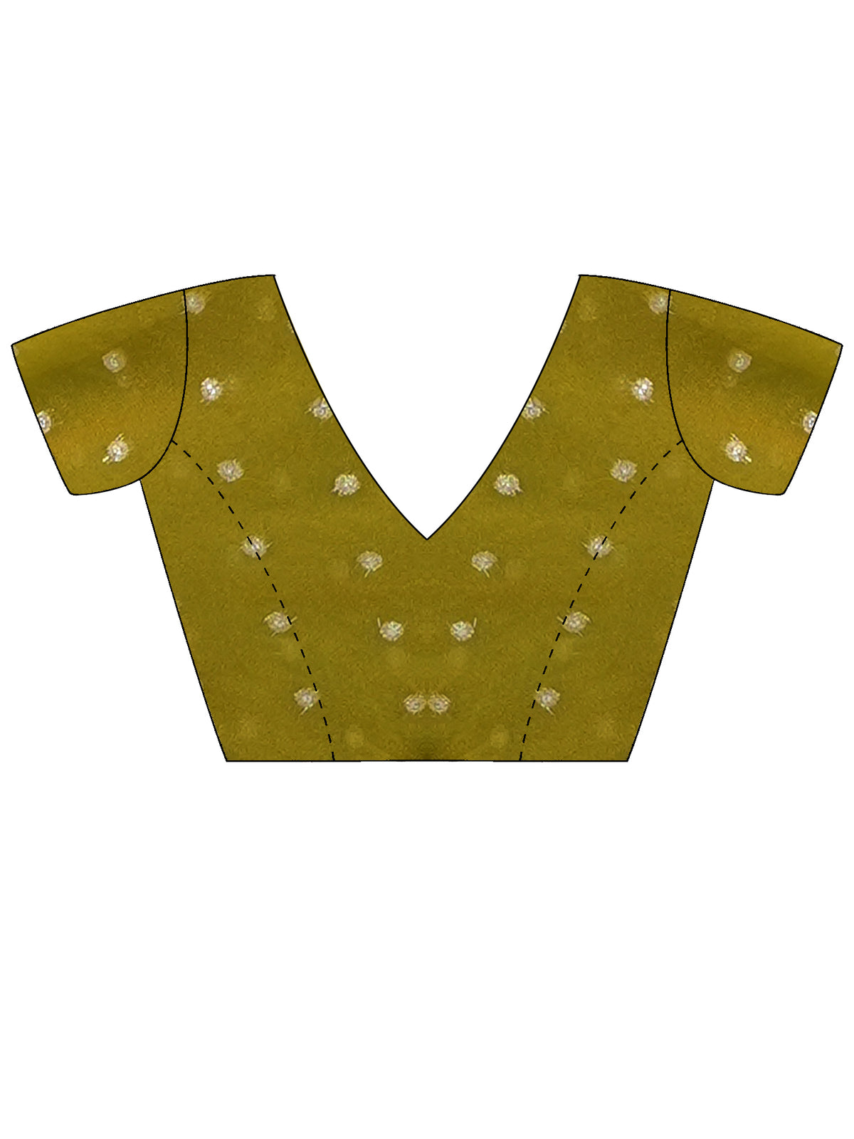 Unstitched lime green georgette blouse piece with embellished design