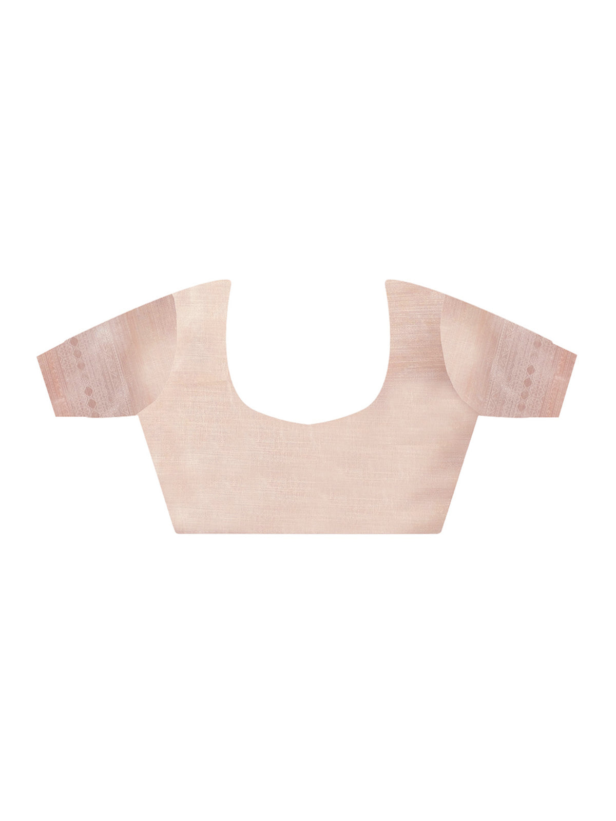 Unstitched cream linen blouse piece with woven design design