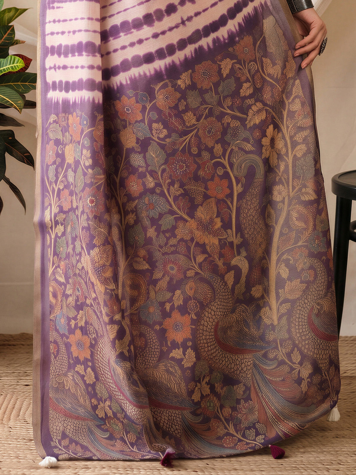 Pink Cotton Blend saree – detail view 5