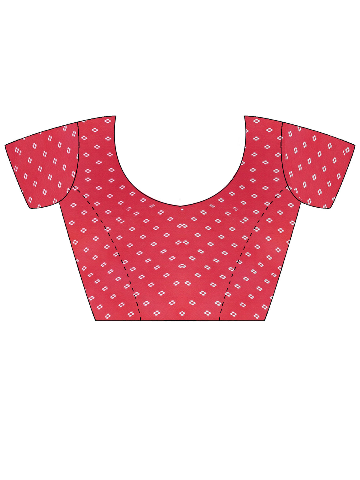 Unstitched pink cotton linen blouse piece with ethnic motif design