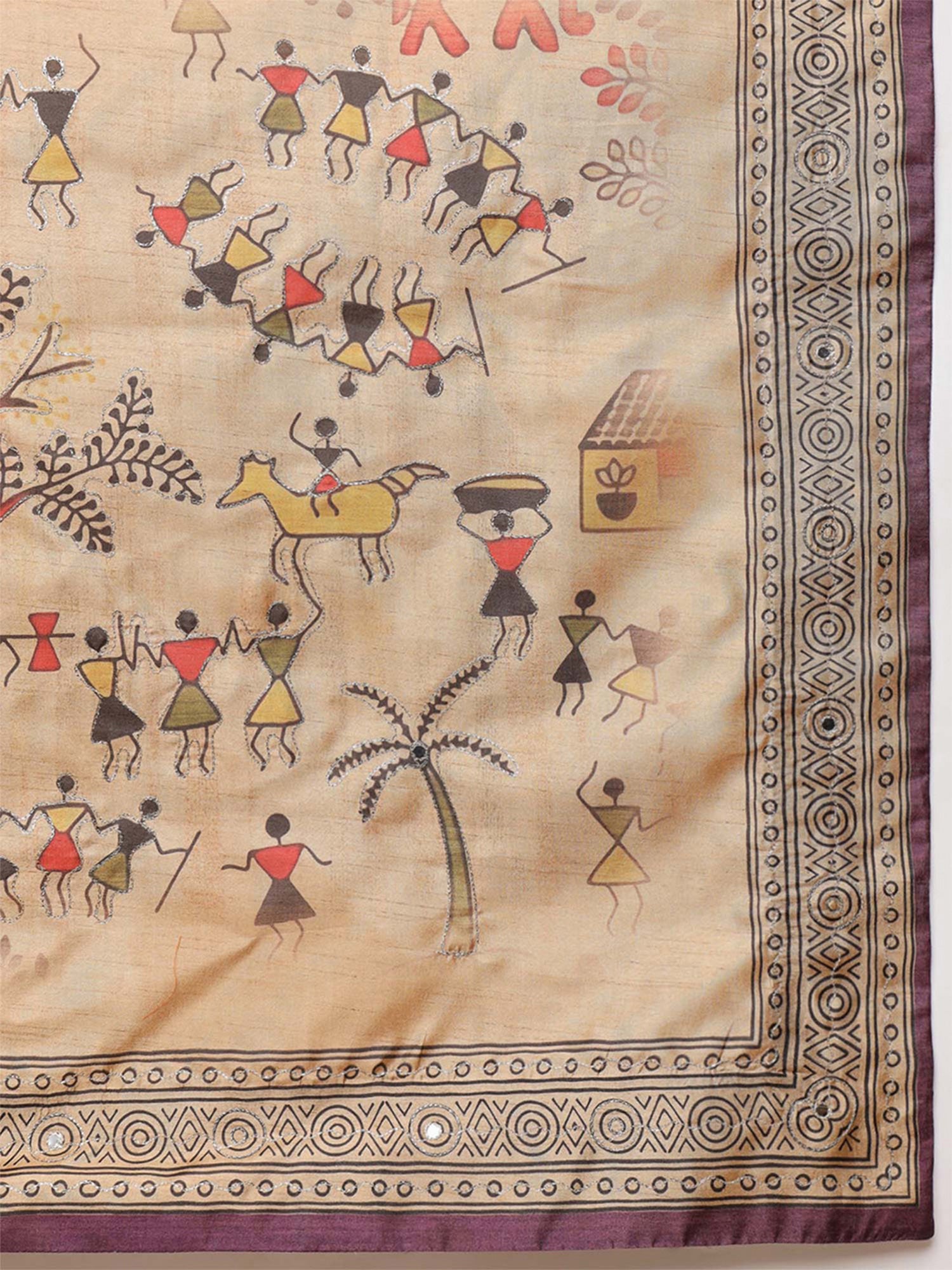 Mauve Silk Blend saree – detail view 5