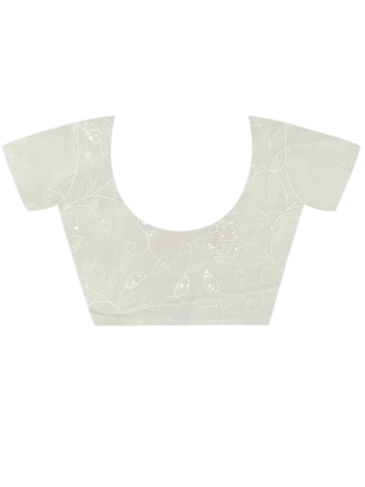 Unstitched off white georgette blouse piece with embellished design