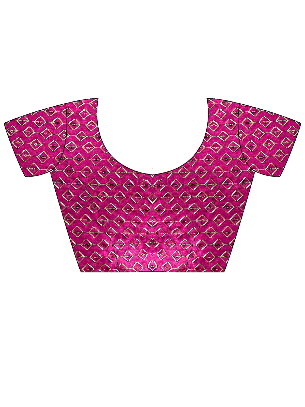 Unstitched pink silk blouse piece with embellished design