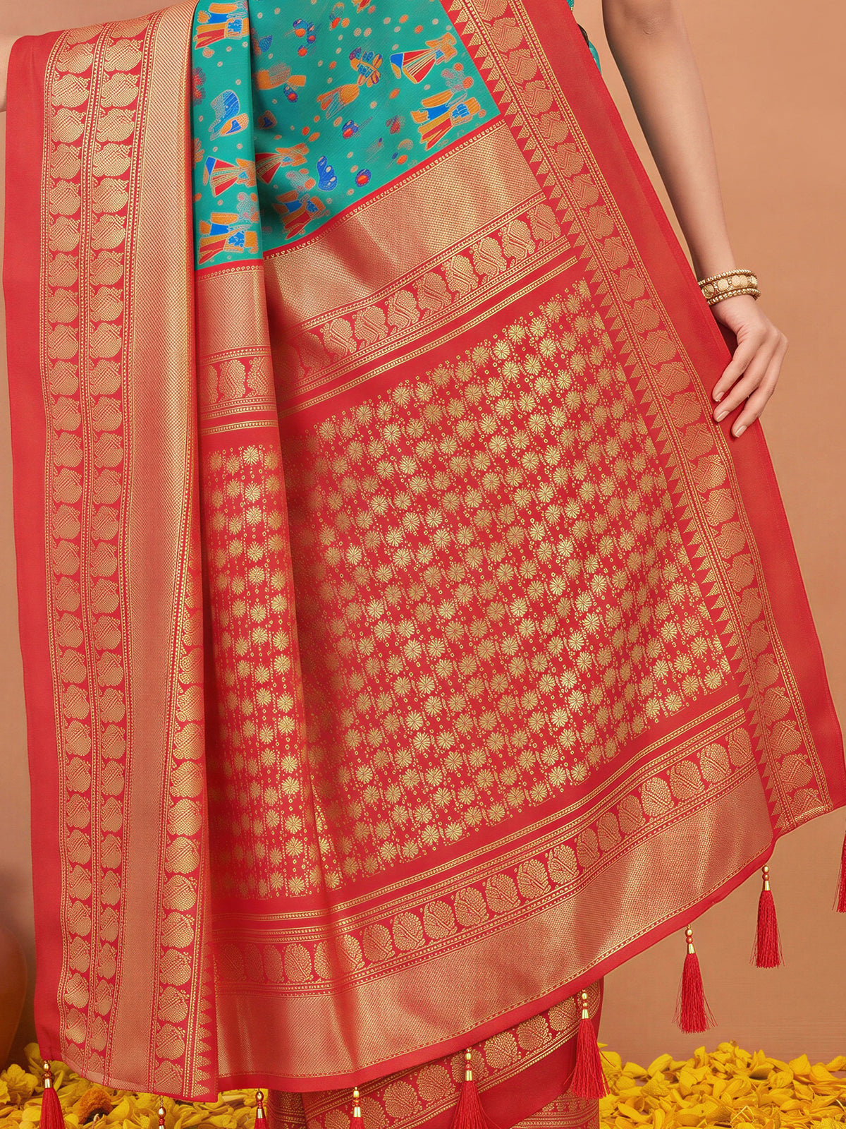 Light Blue Cotton Blend saree – detail view 5