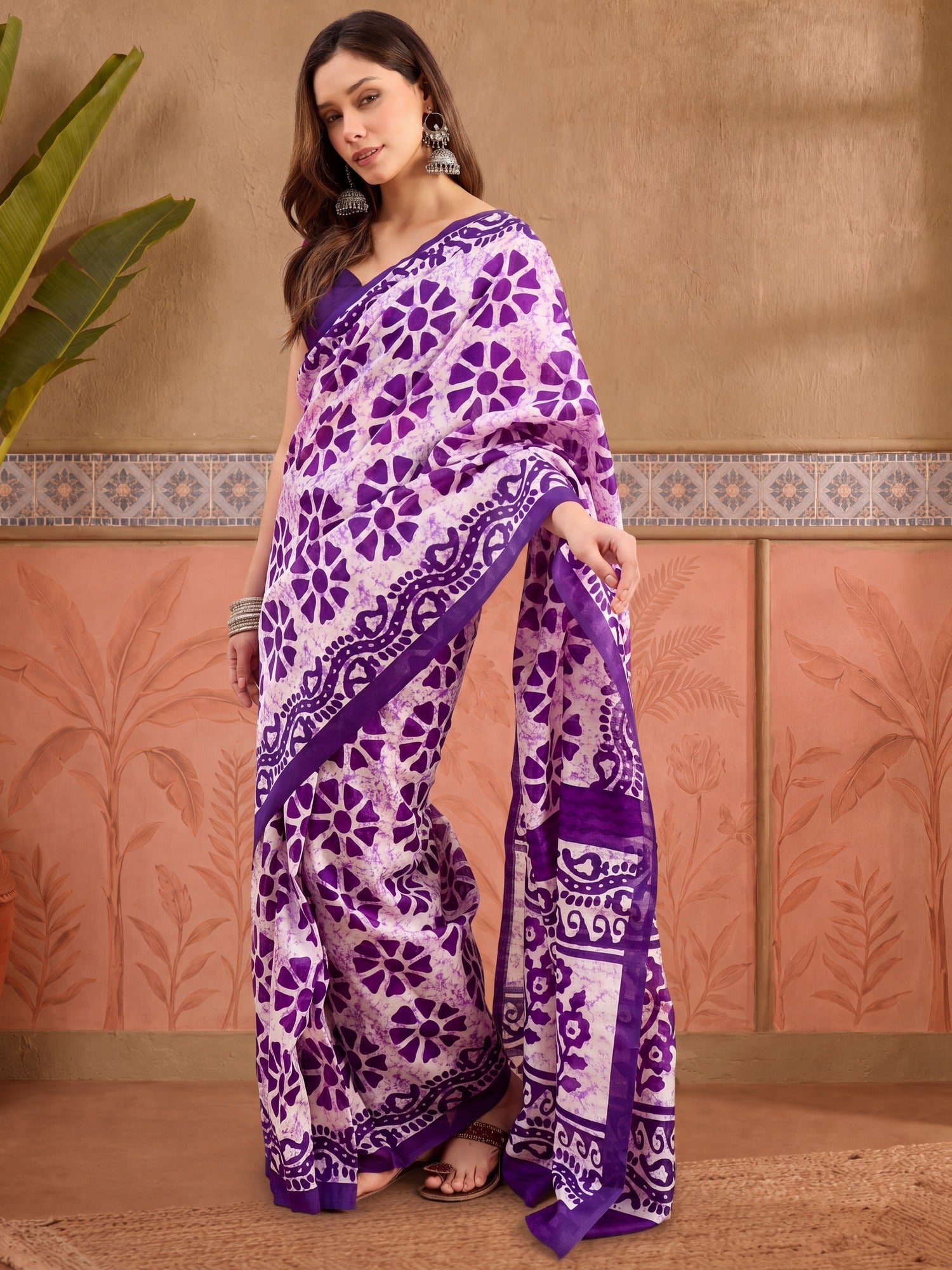Purple Bhagalpuri Silk saree – detail view 4
