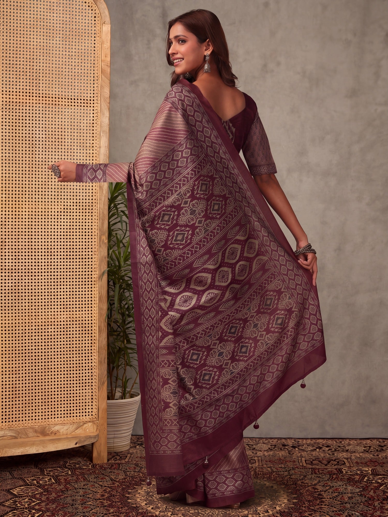 Mauve Silk Blend saree – detail view 3