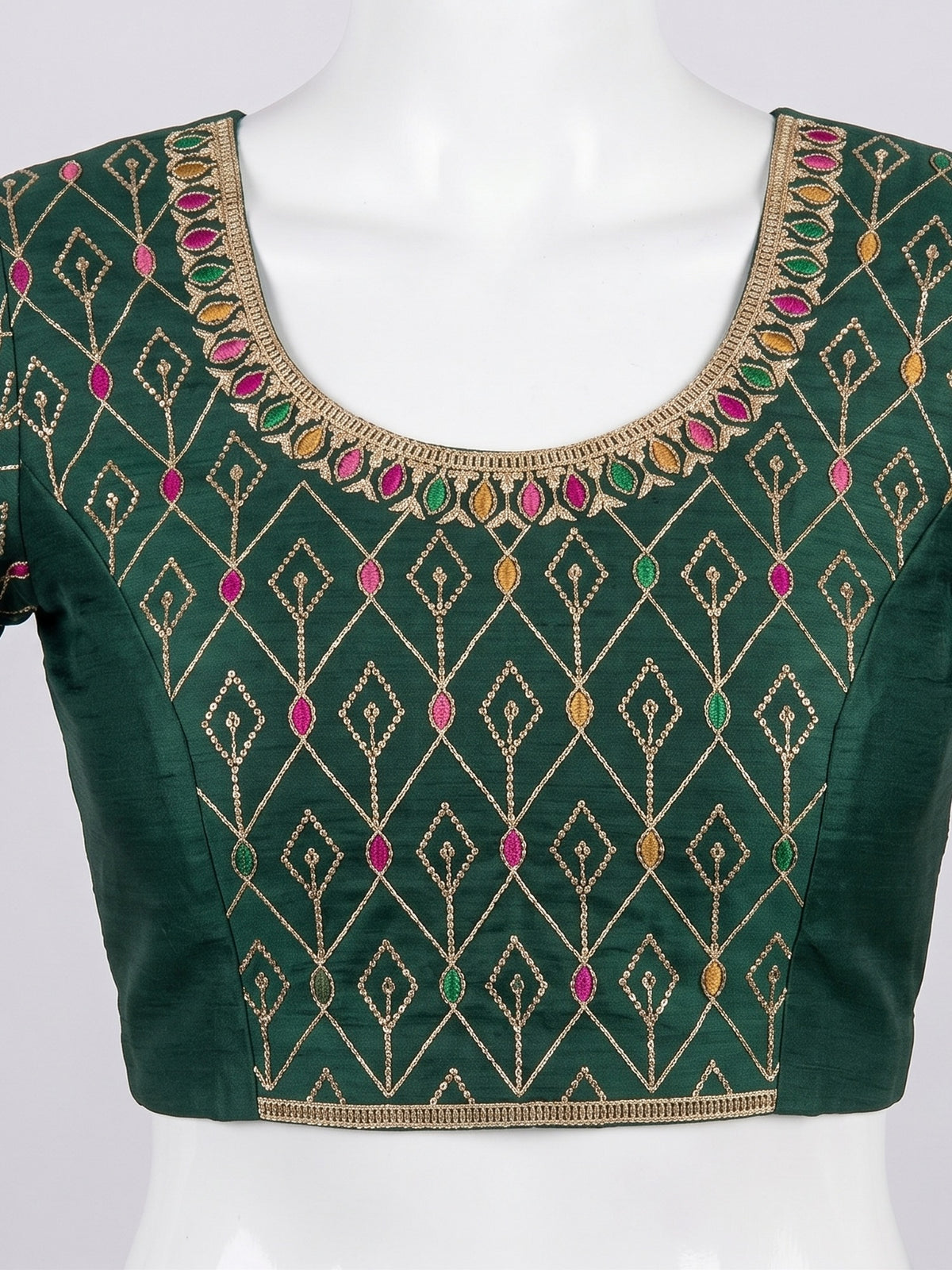 Mustard Vichitra Silk saree – detail view 2
