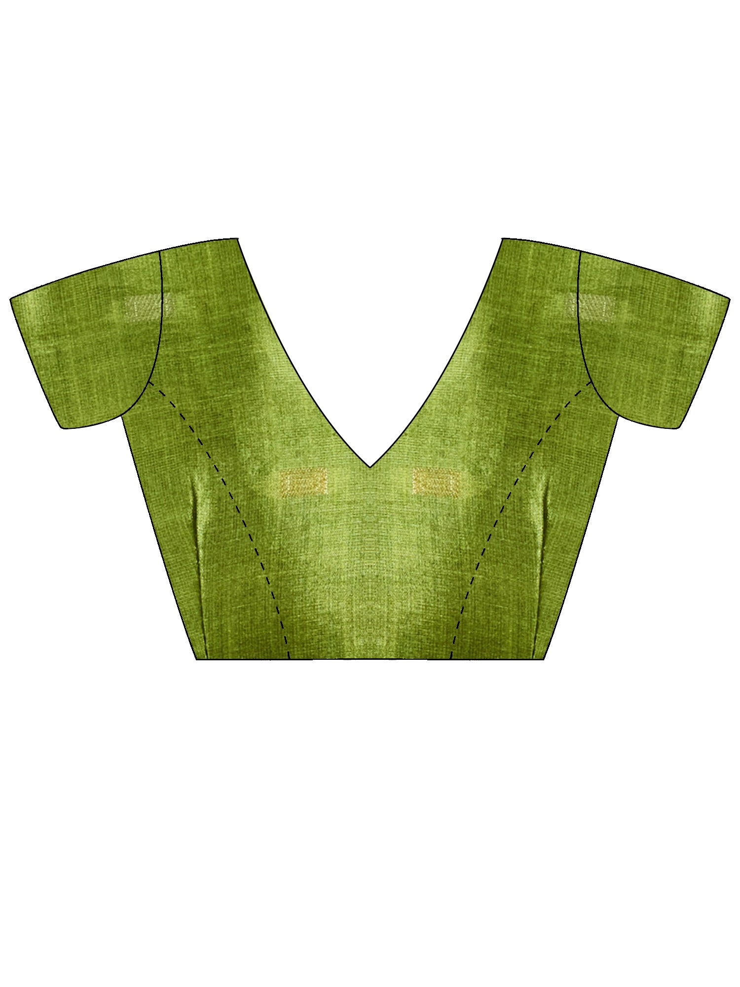 Unstitched sea green cotton blend blouse piece with embellished design