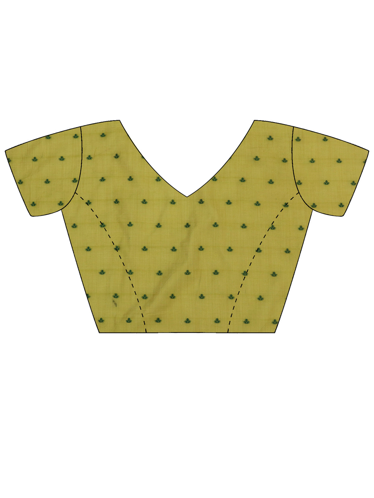 Unstitched olive silk blend blouse piece with woven design design