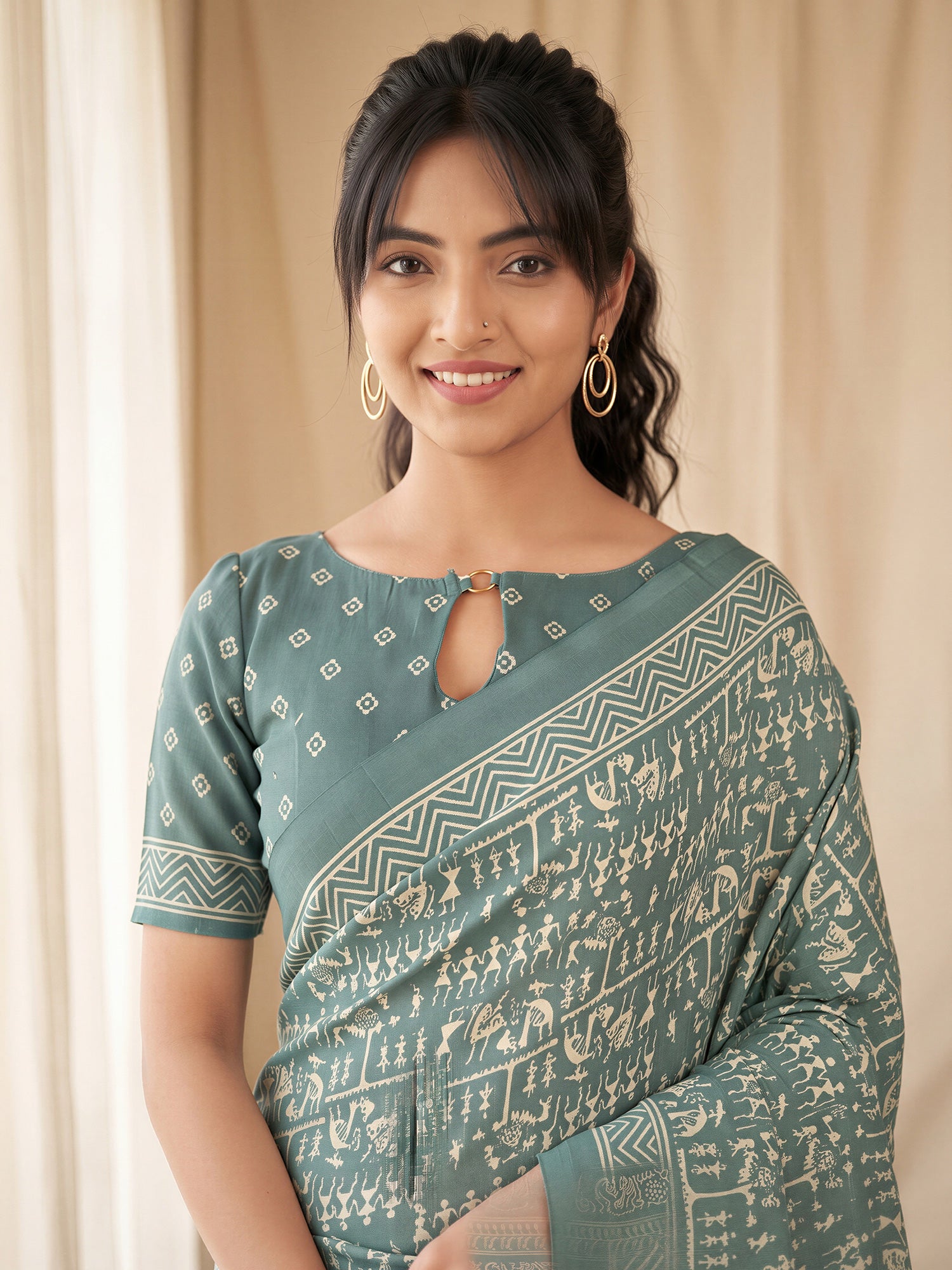 Seagreen Dola Silk saree – detail view 4