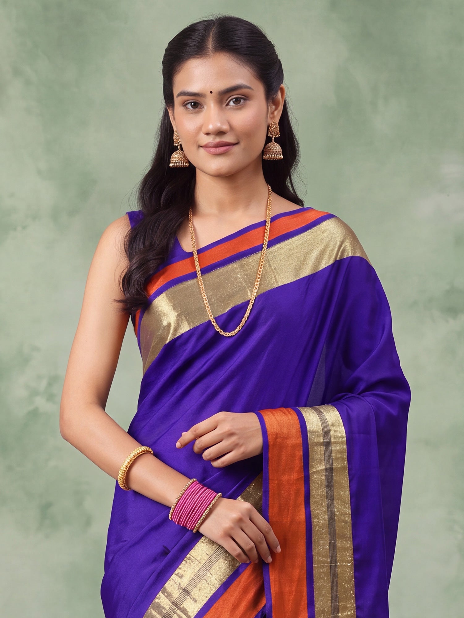 Blue Aura Silk saree – detail view 4