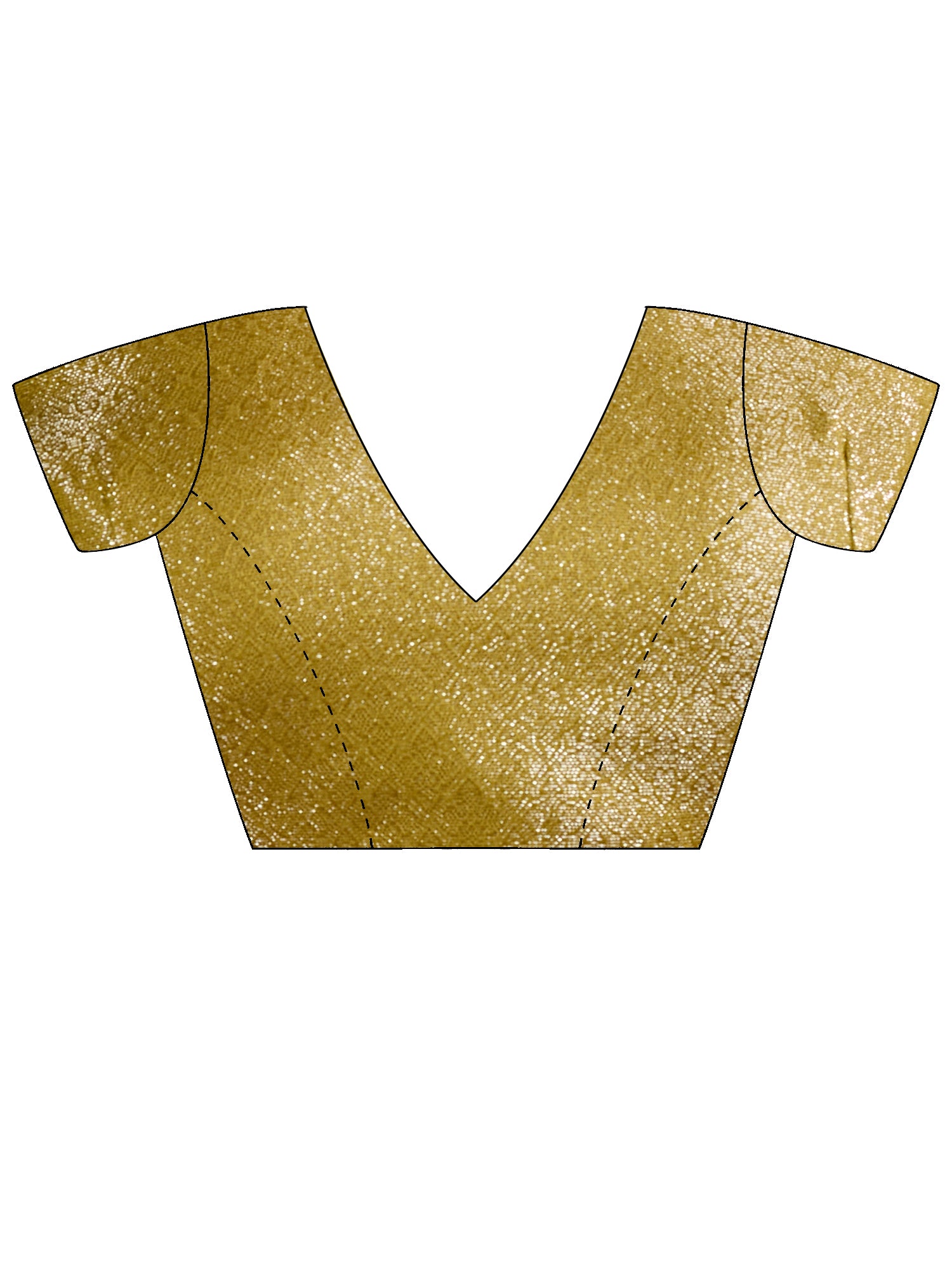 Unstitched olive satin blouse piece with ethnic motif design