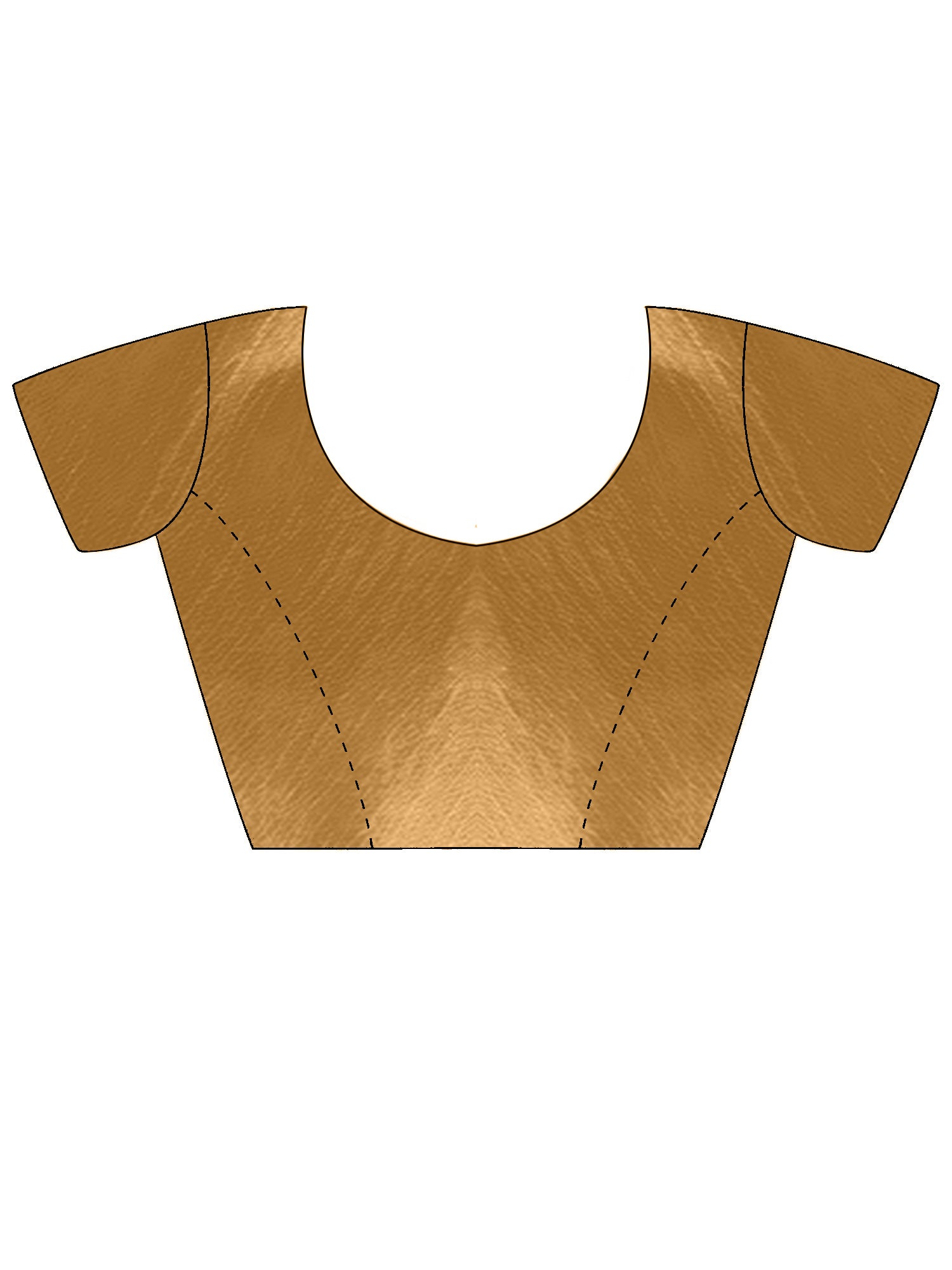 Unstitched gold silk blouse piece with embellished design