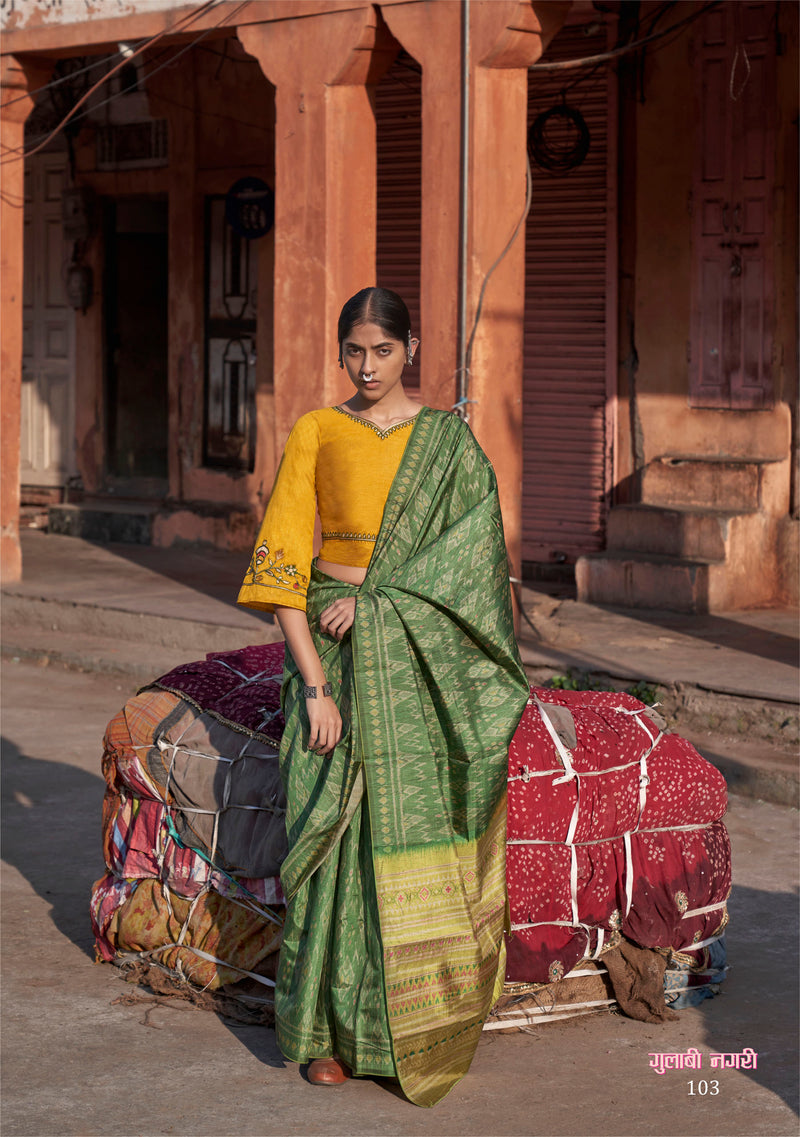 Pattori Gulabi Nagari Saree