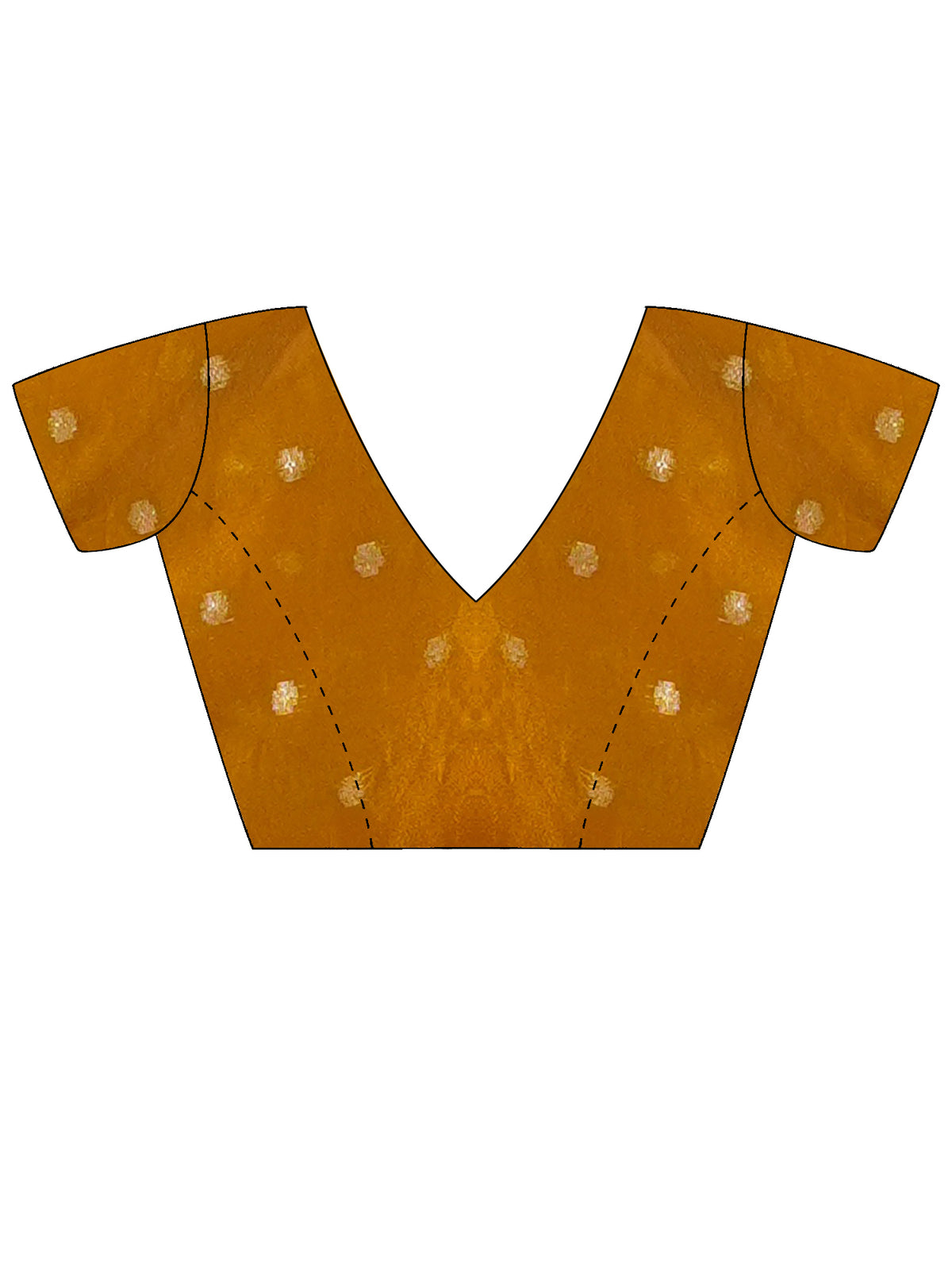 Unstitched mustard georgette blouse piece with embellished design