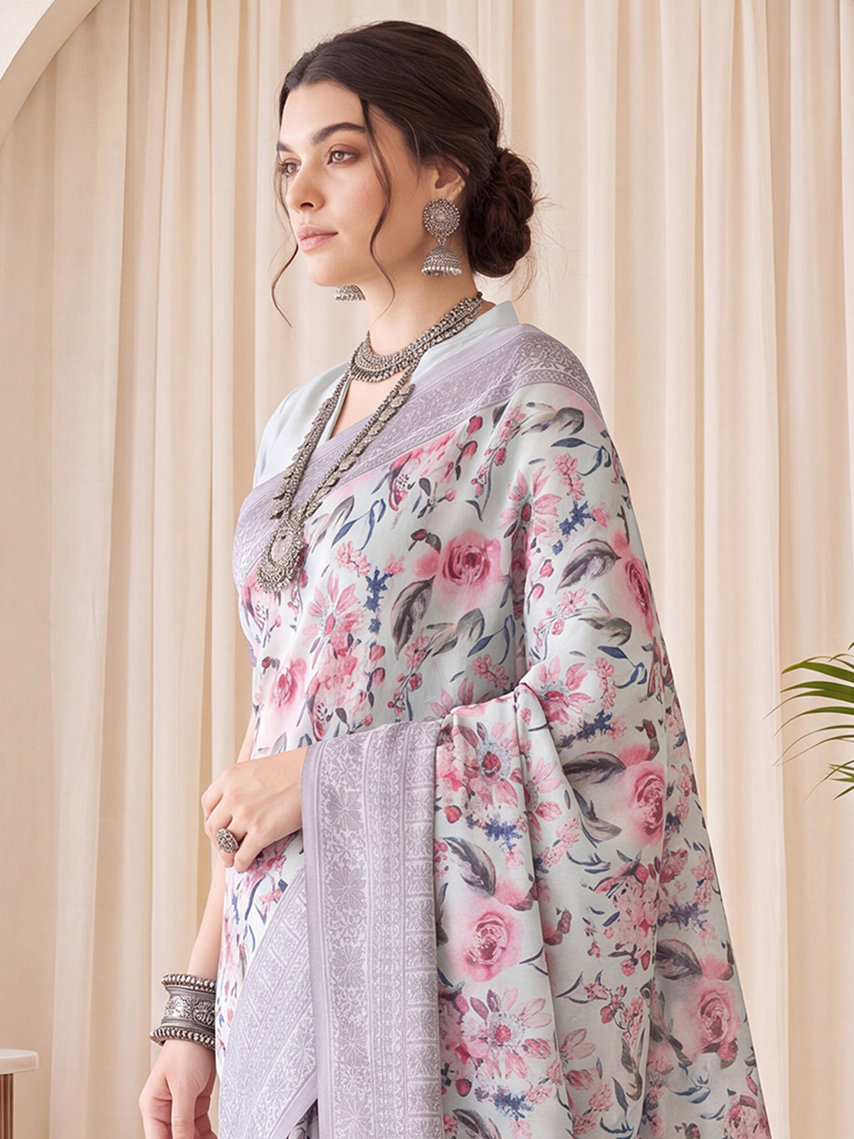 Light Blue Silk Blend saree – detail view 4