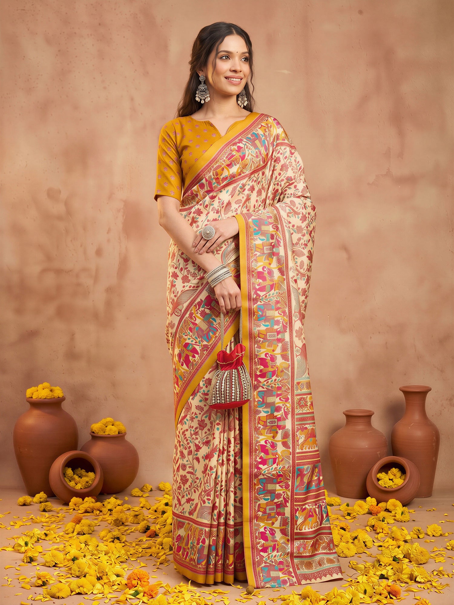 Assorted Silk Blend saree – detail view 3
