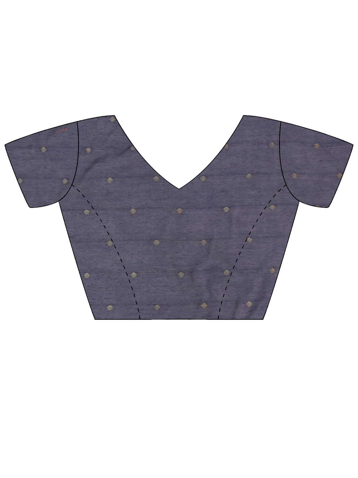 Unstitched navy blue silk blend blouse piece with zari butta design