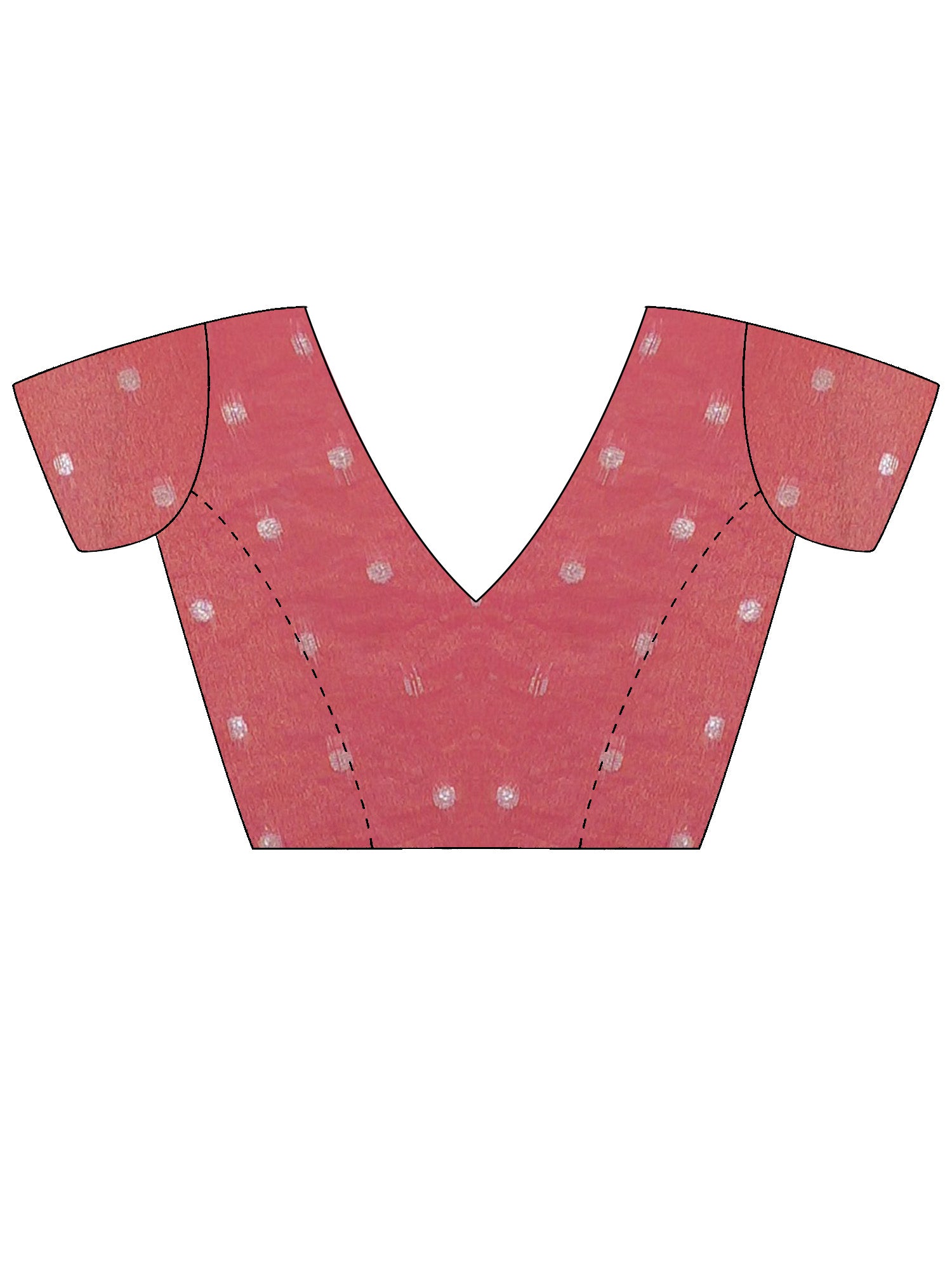 Unstitched pink silk blend blouse piece with zari butta design