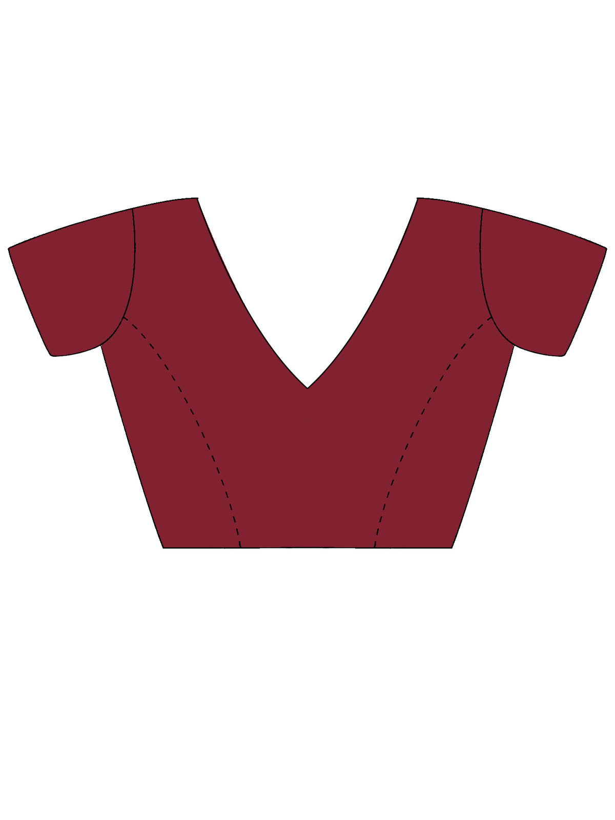 Unstitched maroon georgette blouse piece with embellished design