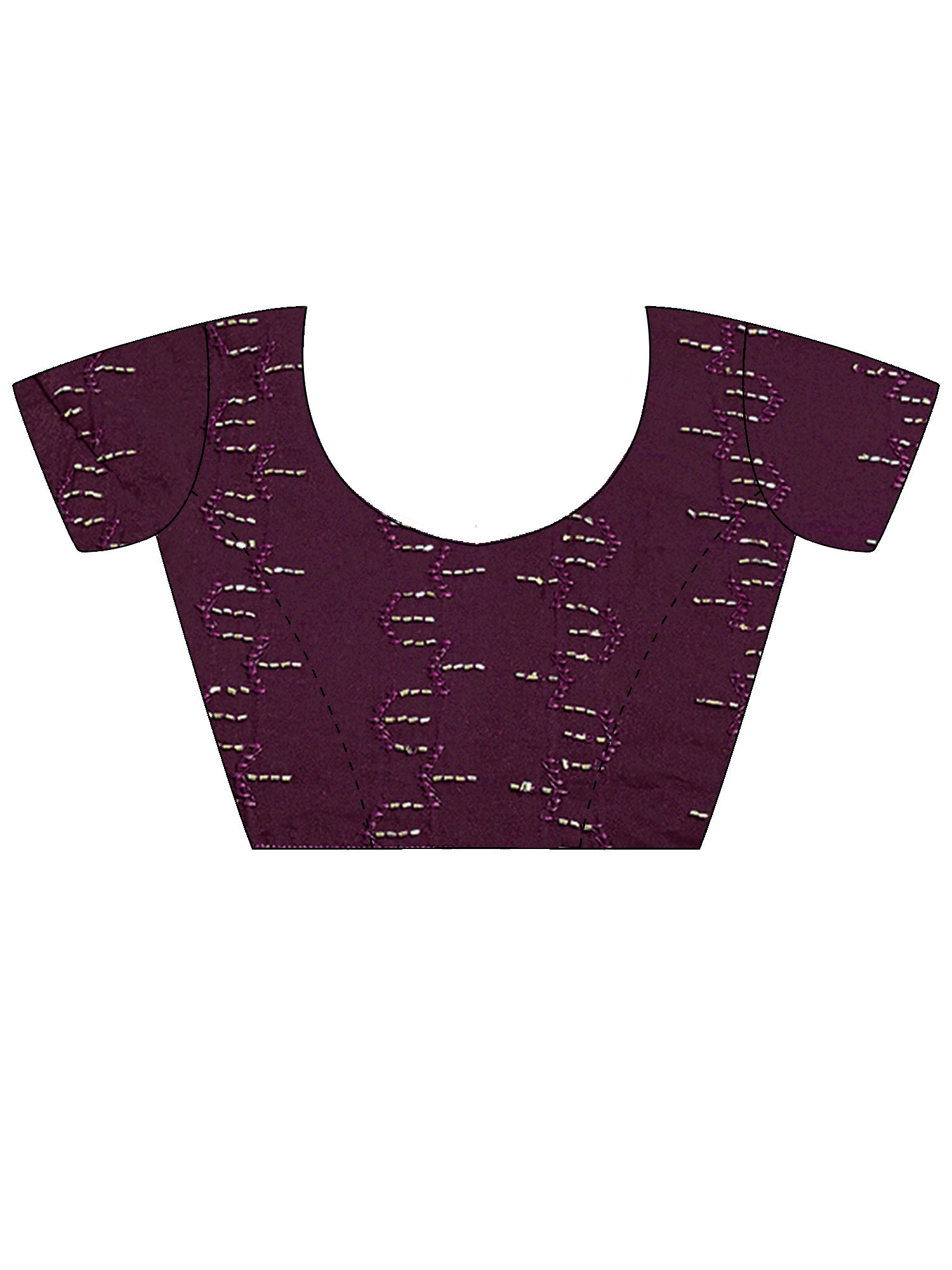 Unstitched red tissue blouse piece with embellished design
