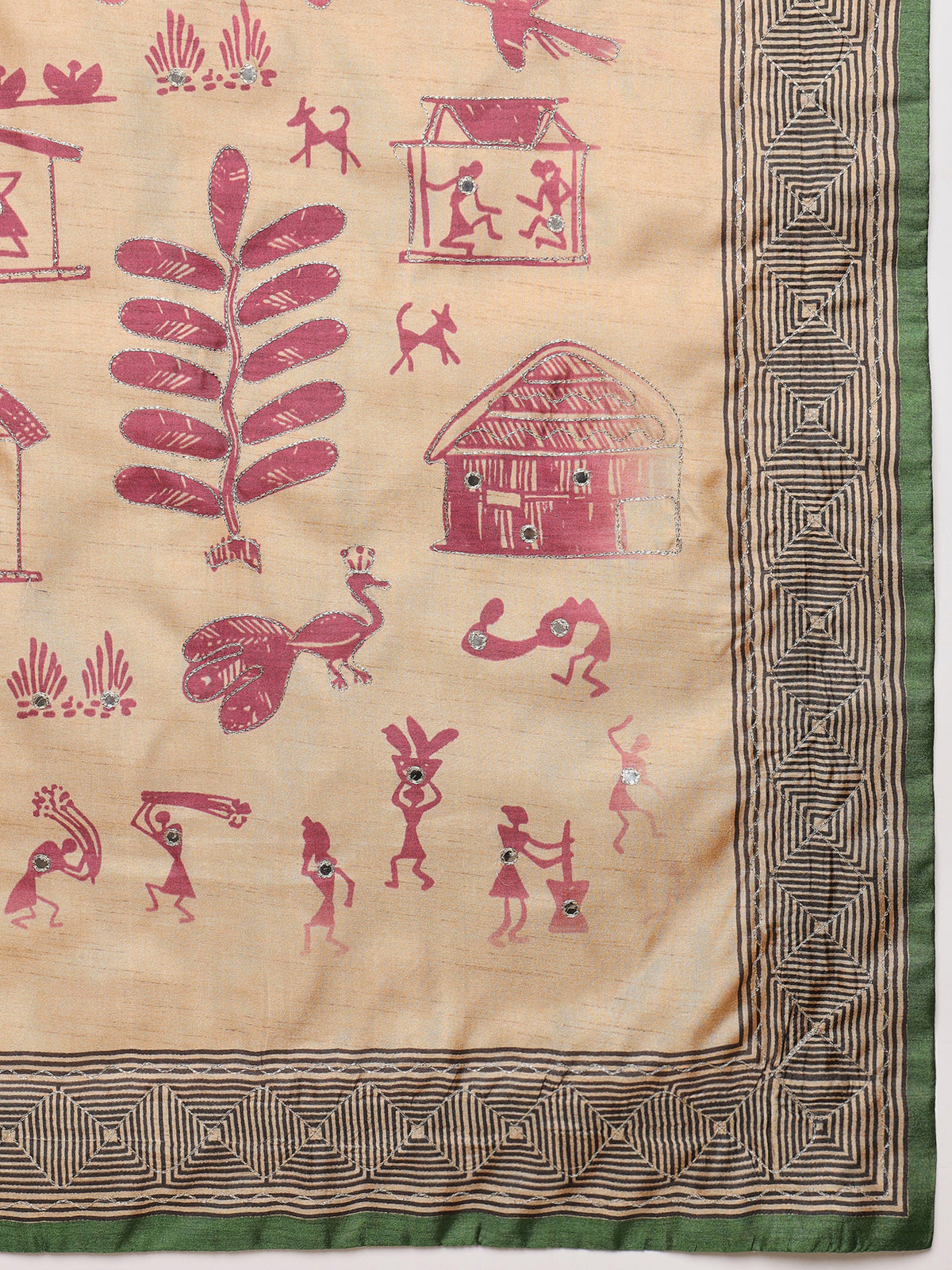 Green Silk Blend saree – detail view 5