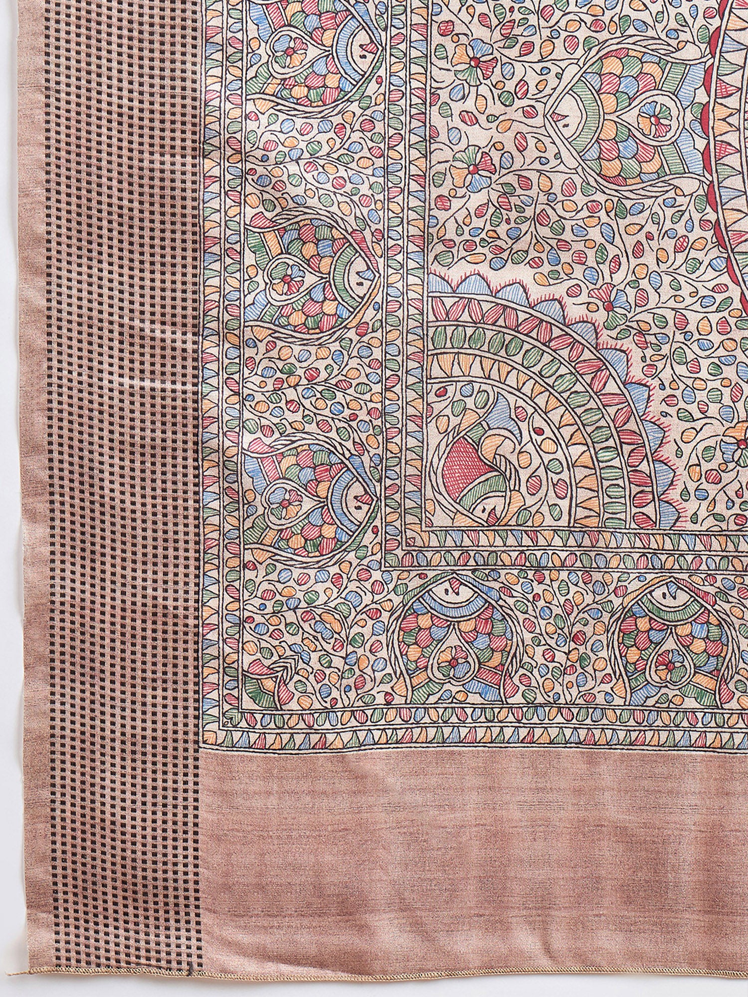 Beige Manipuri Silk saree – detail view 5