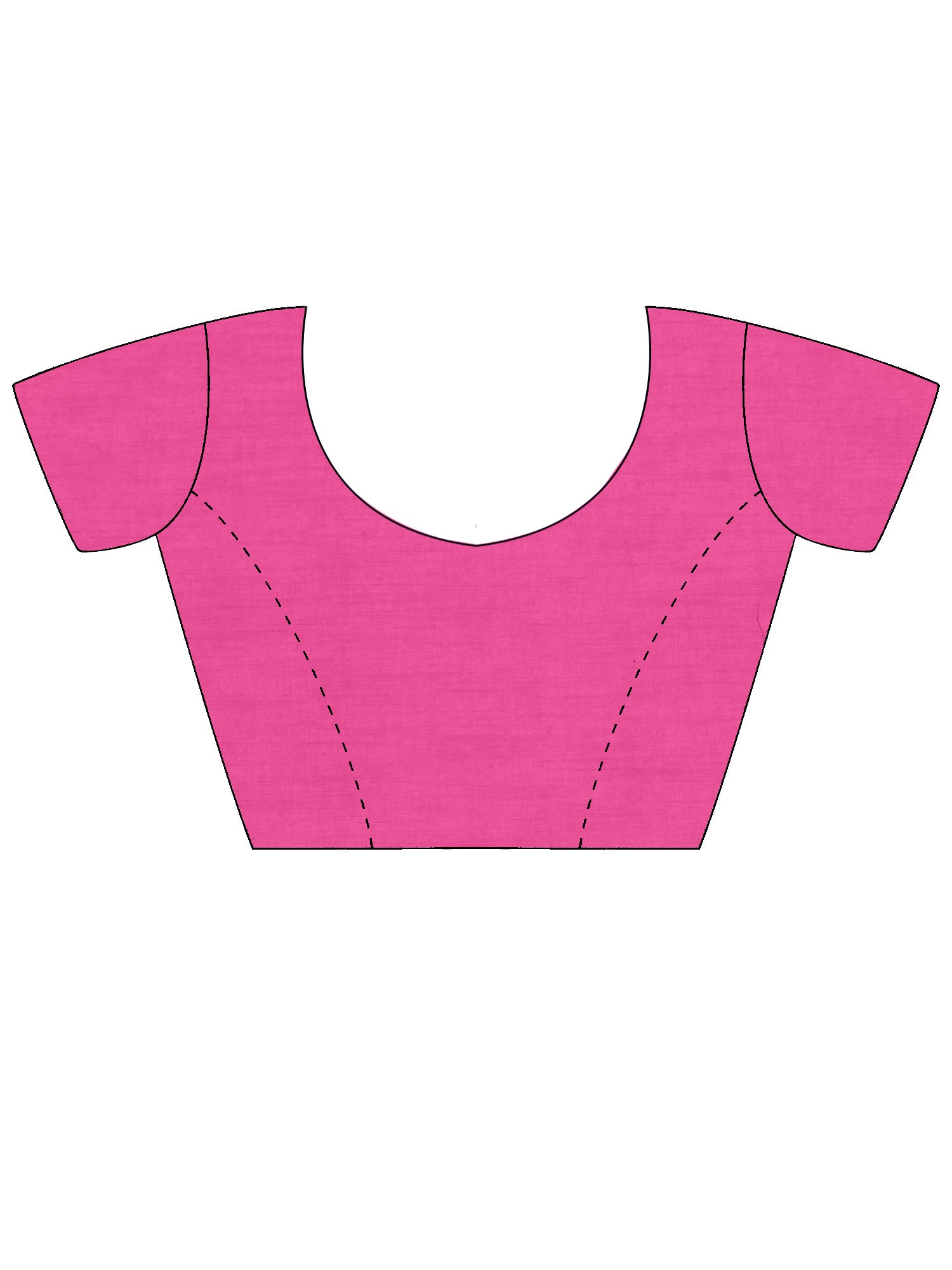 Unstitched pink cotton blouse piece with solid design