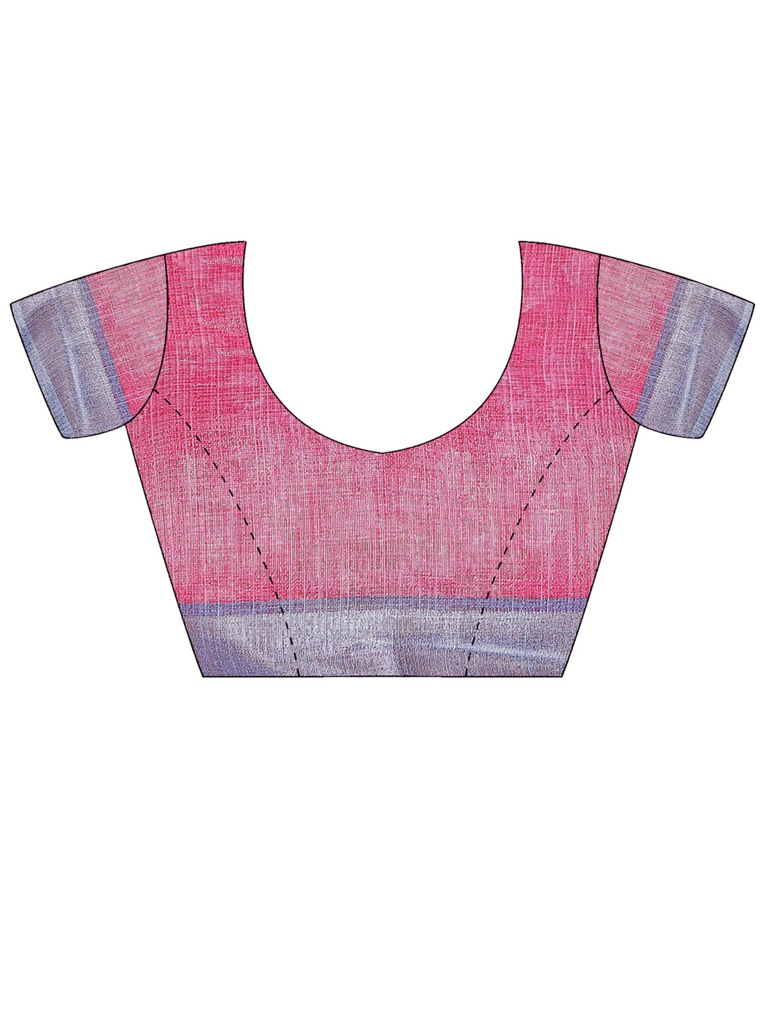 Unstitched pink cotton silk blouse piece with ethnic motif design