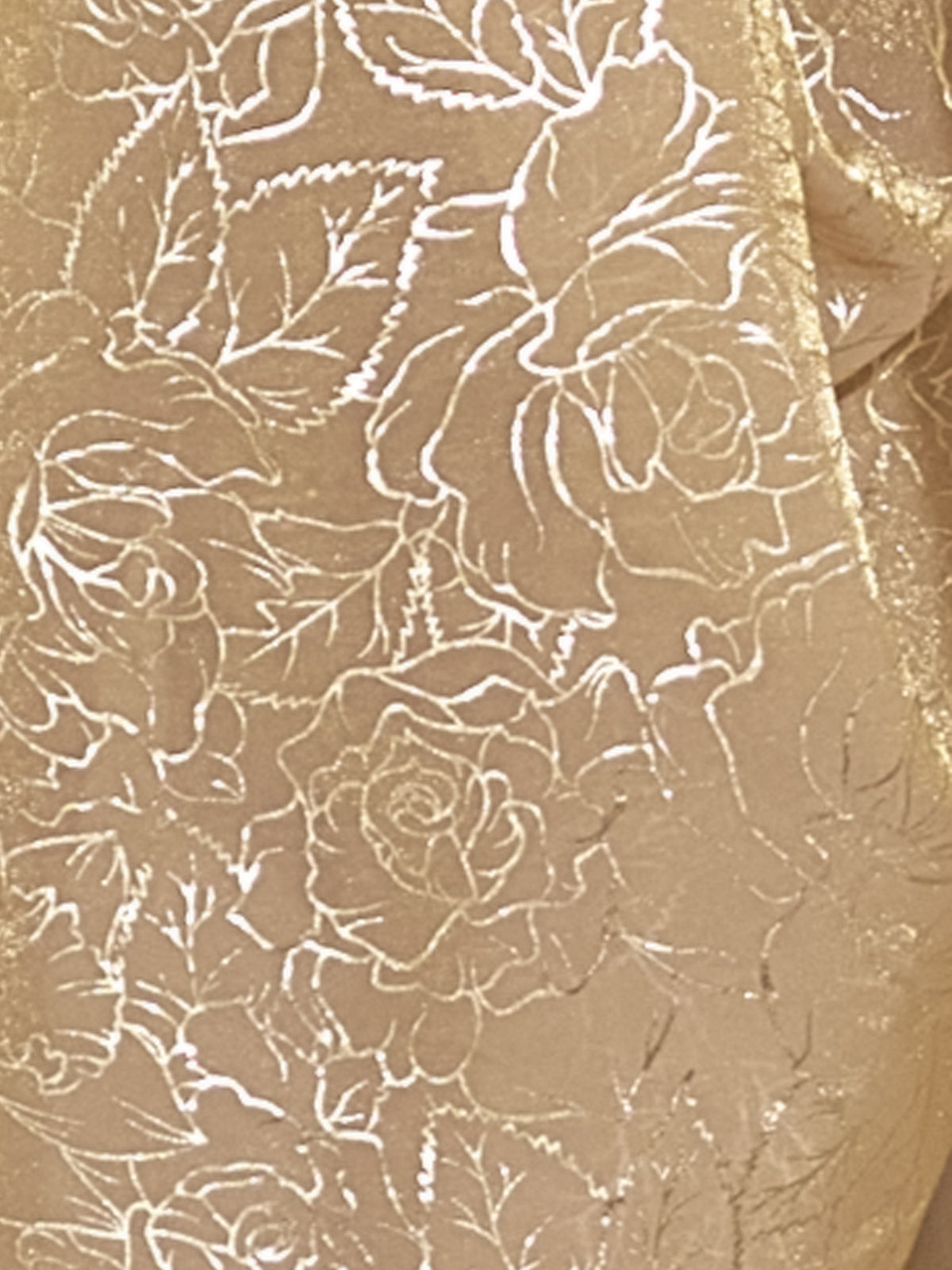 Beige satin silk saree view 6