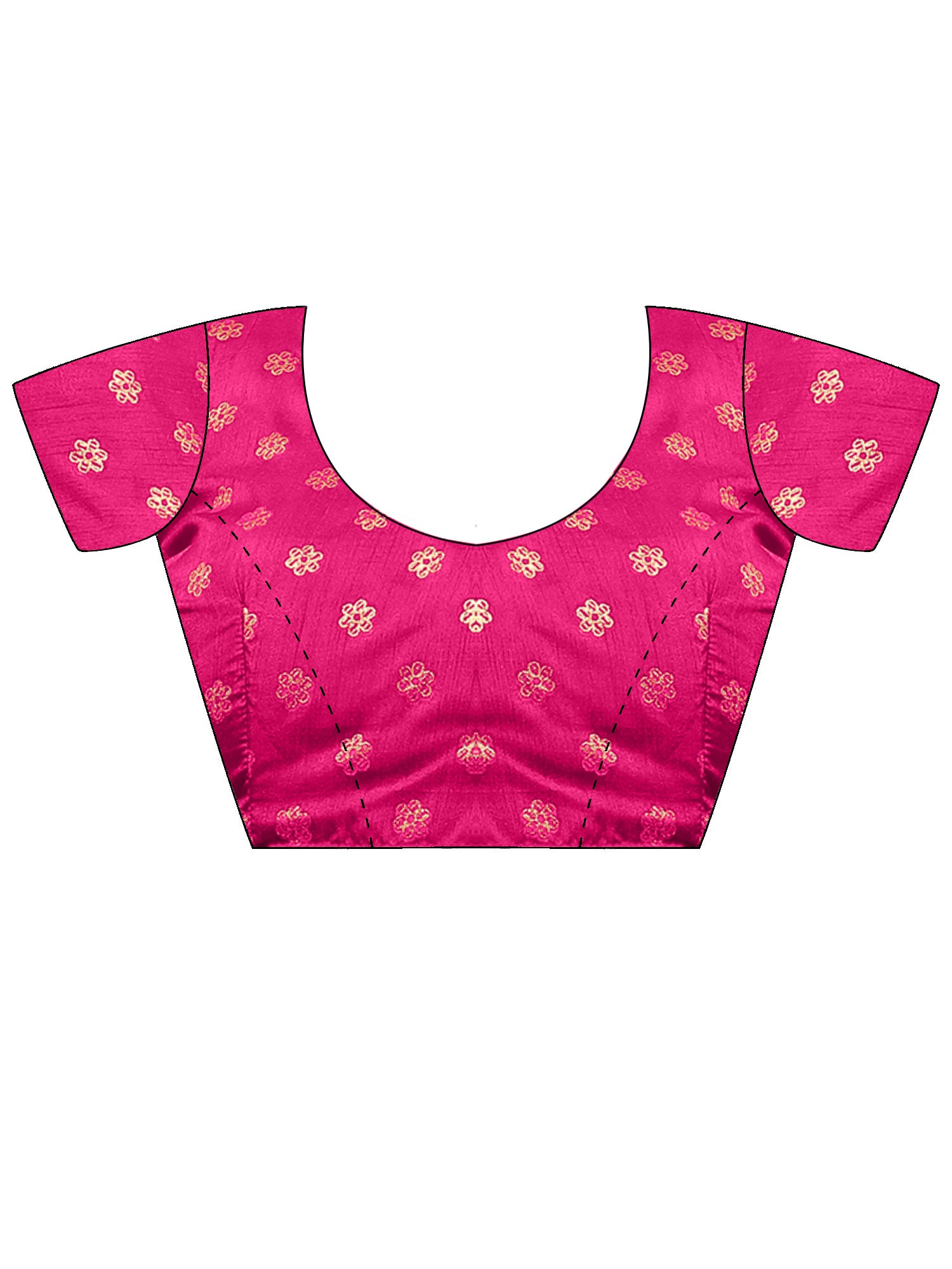 Unstitched pink cotton blend blouse piece with ethnic motif design