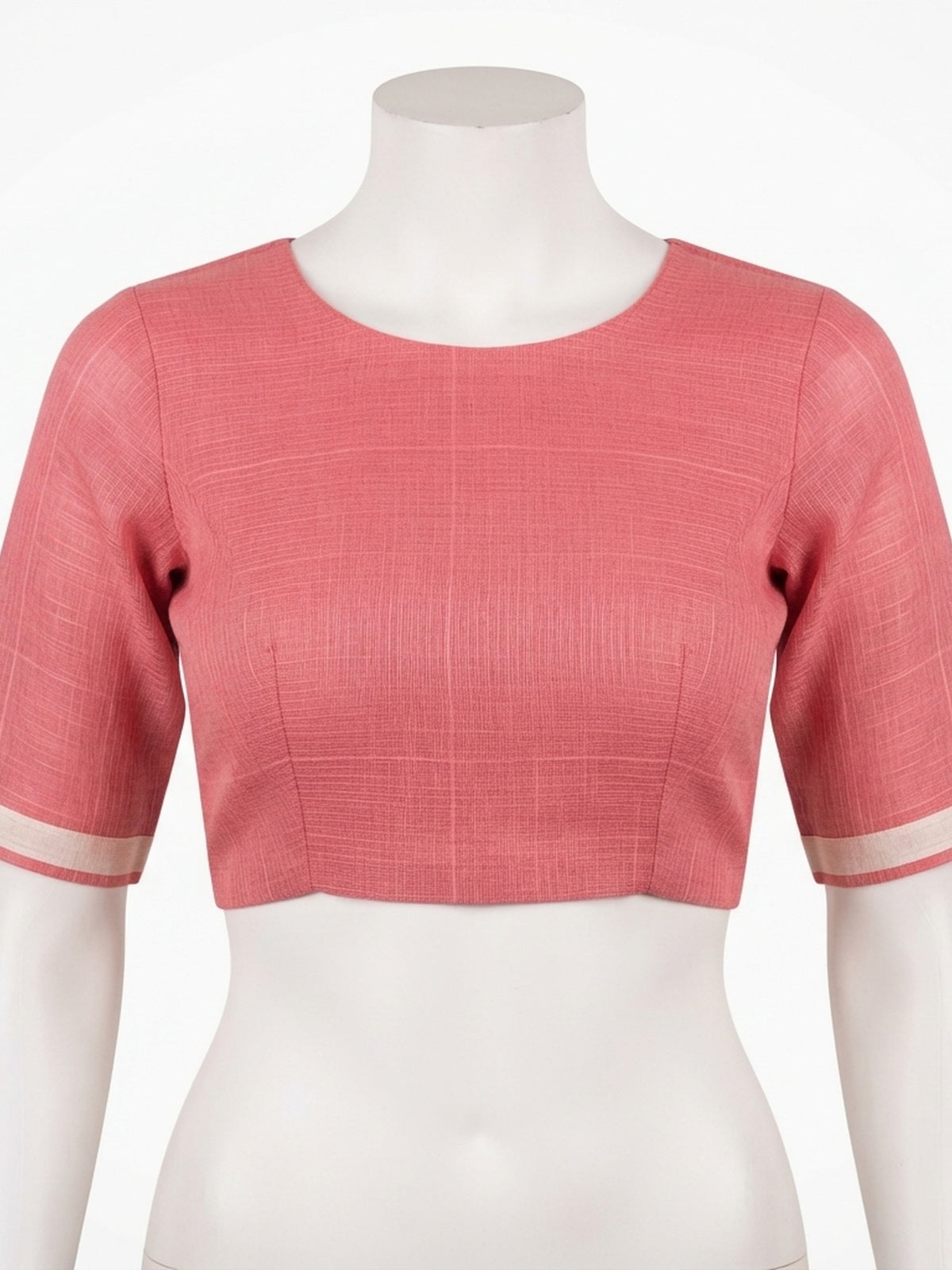 Peach Kota Doria Cotton saree – detail view 4