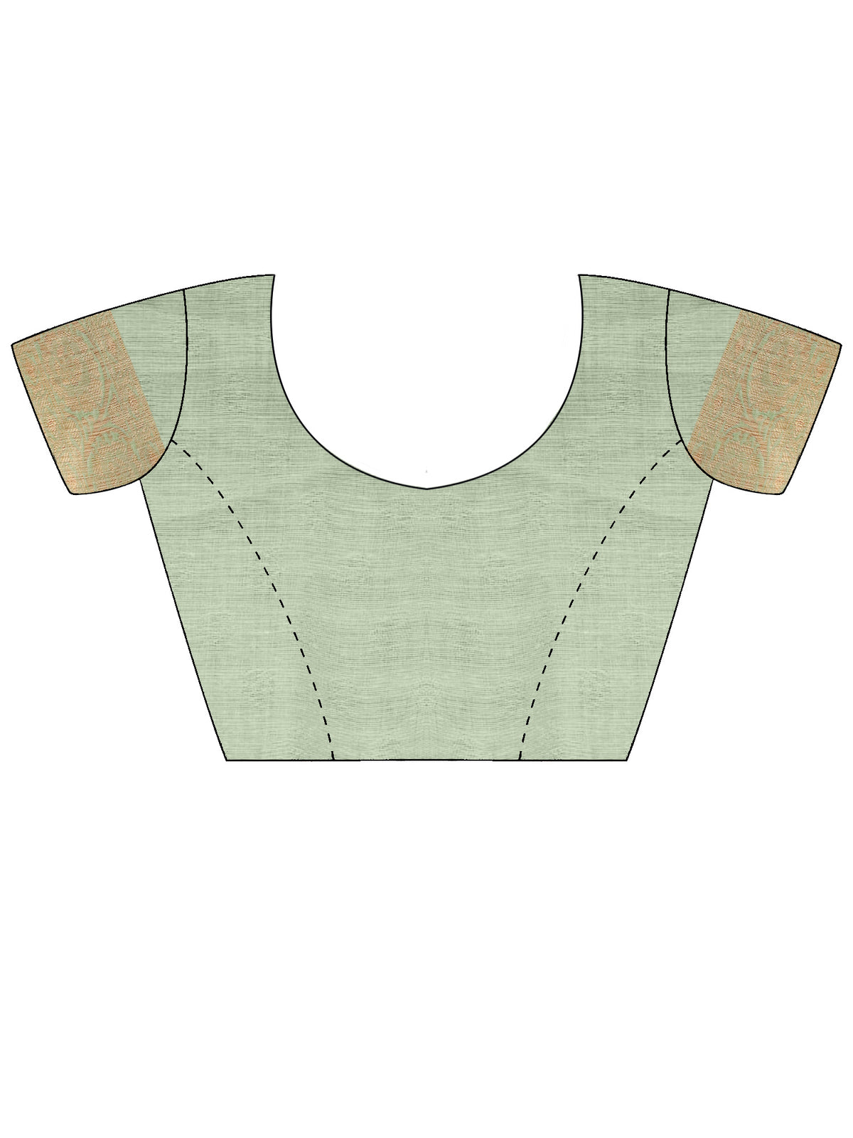 Unstitched light green silk blend blouse piece with solid design