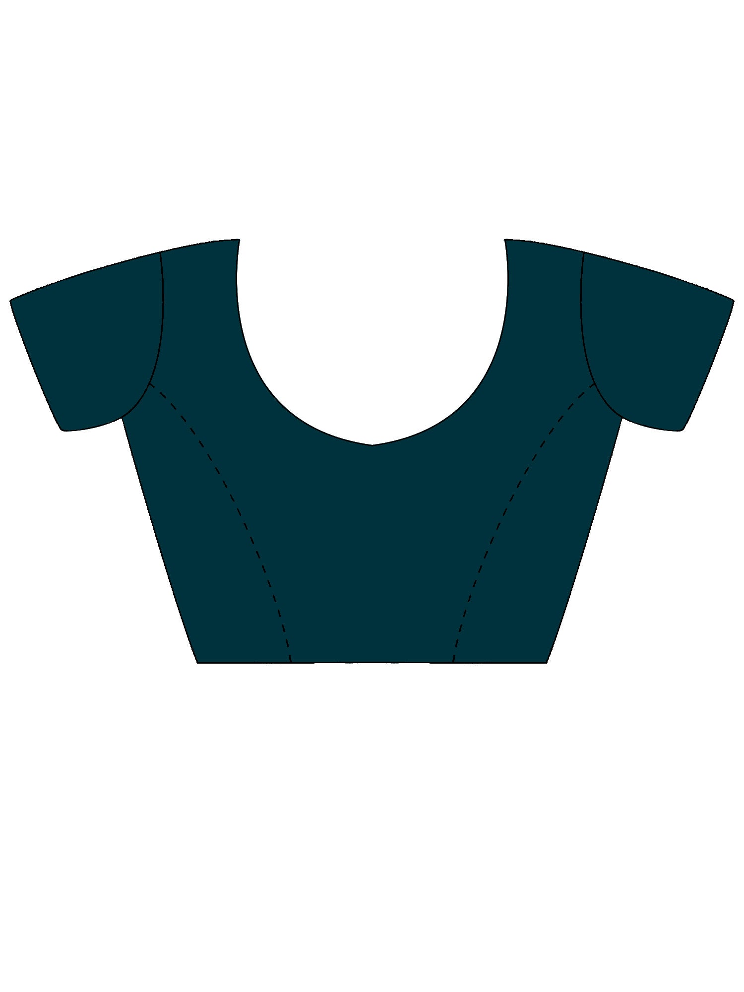 Unstitched teal green georgette blouse piece with solid design