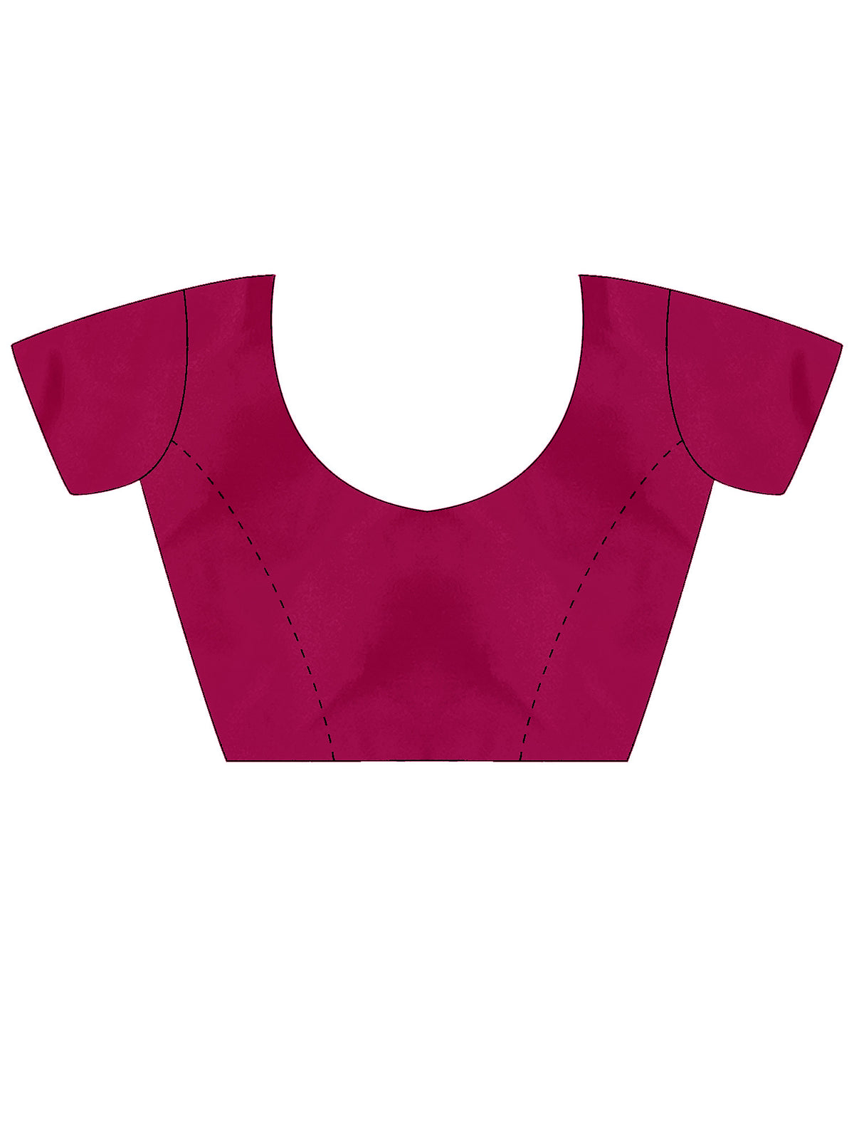 Unstitched magenta satin blouse piece with embellished design