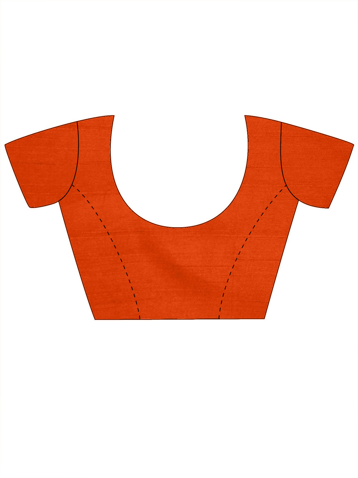 Unstitched orange bhagalpuri silk blouse piece with solid design