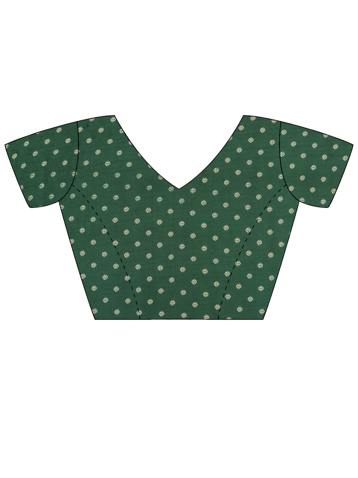 Unstitched green georgette blouse piece with bandhani design