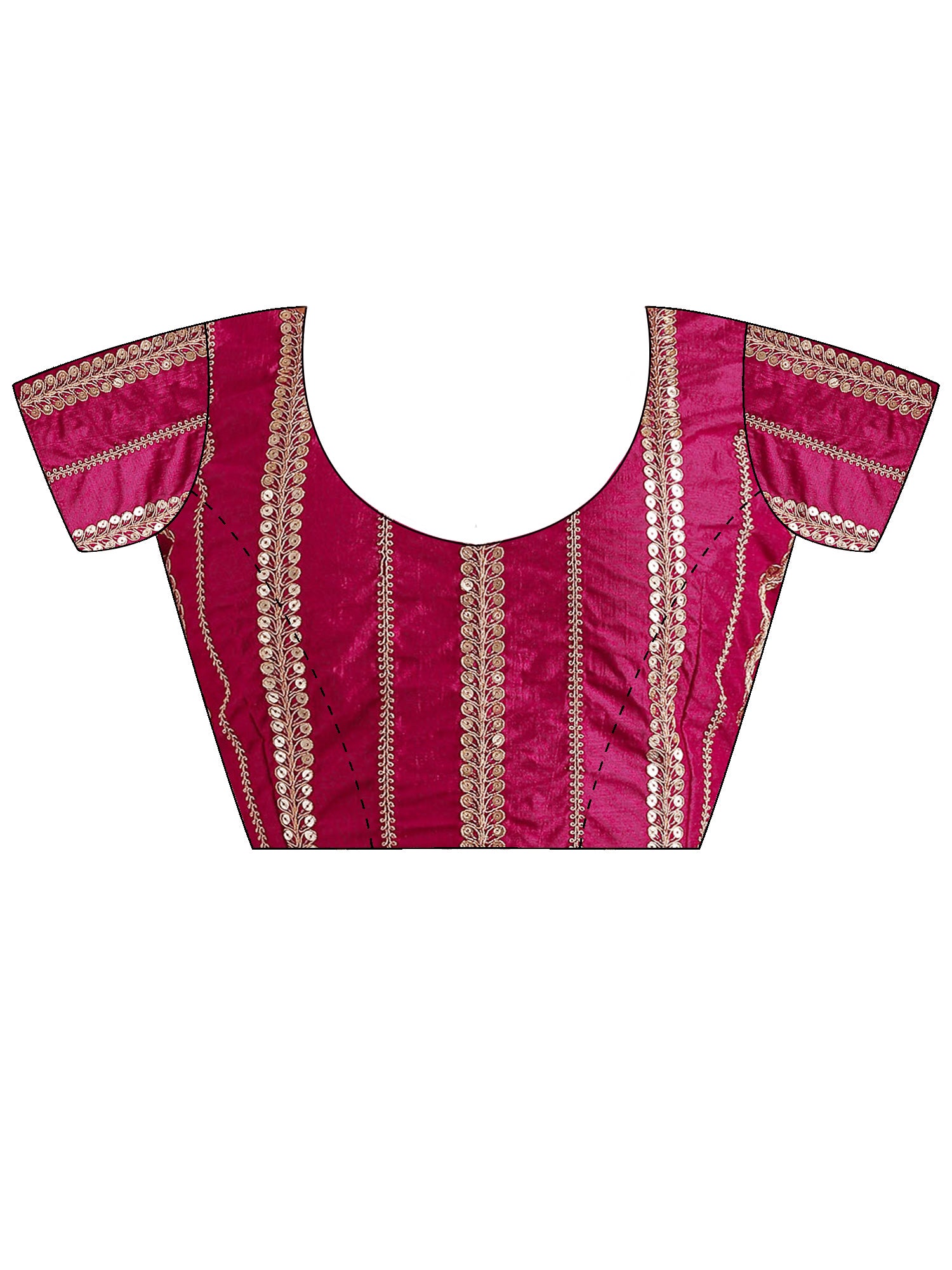 Unstitched pink vichitra silk blouse piece with embellished design