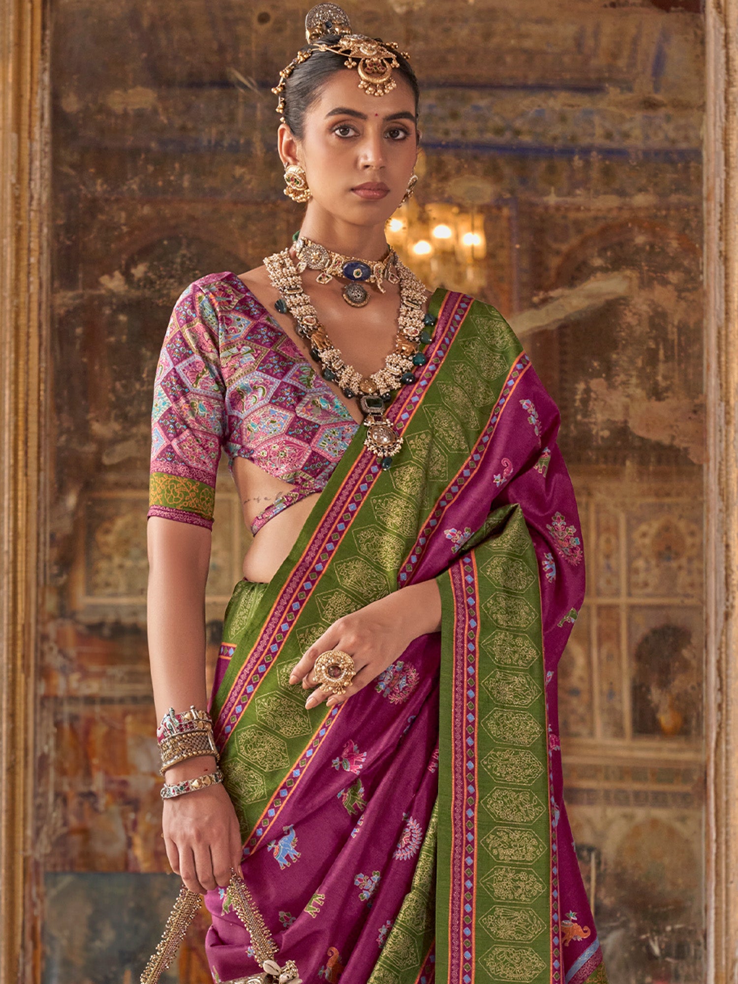 Purple Silk Blend saree – detail view 3
