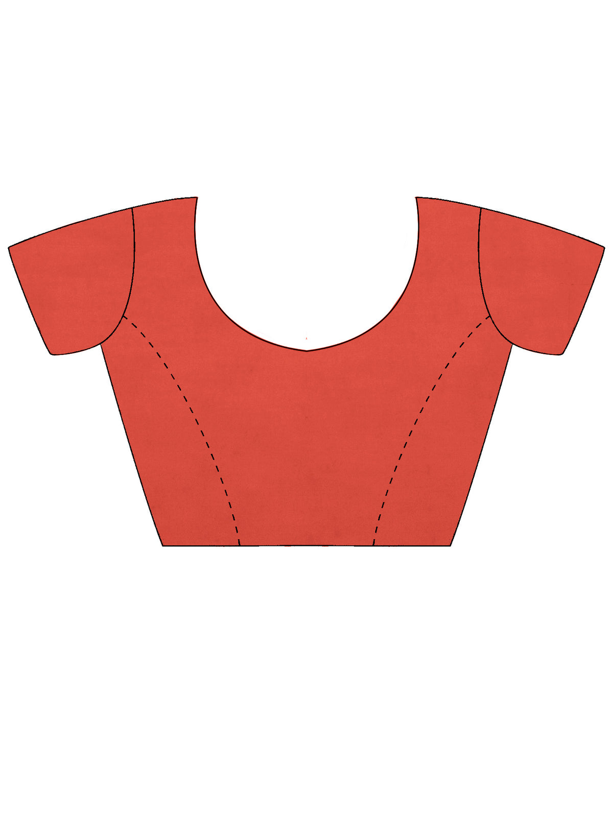 Unstitched peach cotton linen blouse piece with solid design