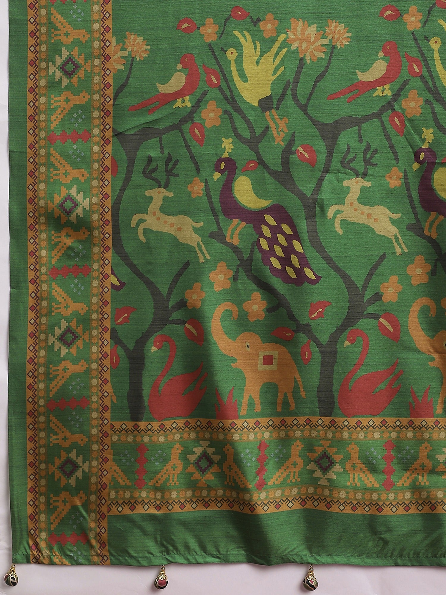 Rust Silk Blend saree – detail view 5